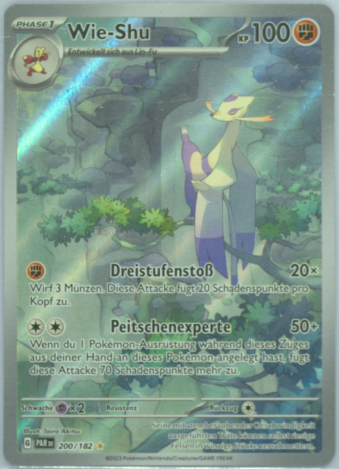 Mienshao Illustration Rare (200) 2023 Pokemon German Par de-Paradox Rift