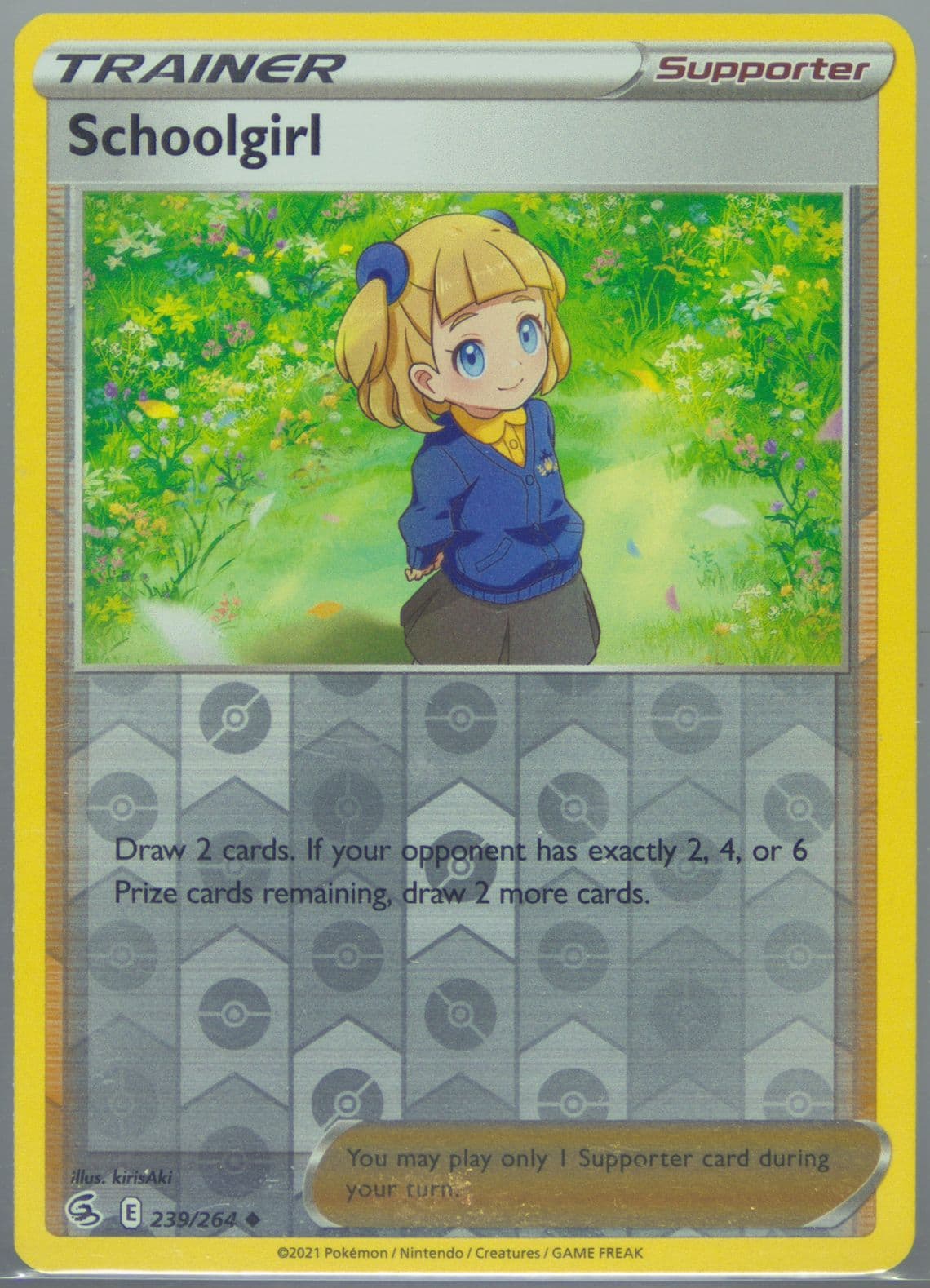 Schoolgirl-Reverse Foil (239) 2021 Pokemon Sword & Shield Fusion Strike