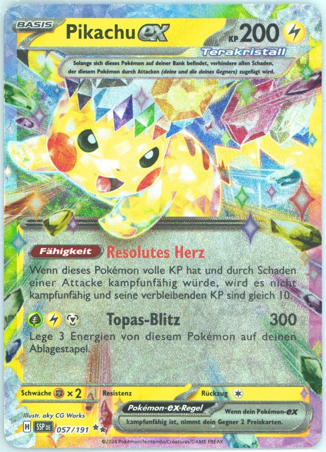 Pikachu EX (057) 2024 Pokemon German Ssp de-Surging Sparks