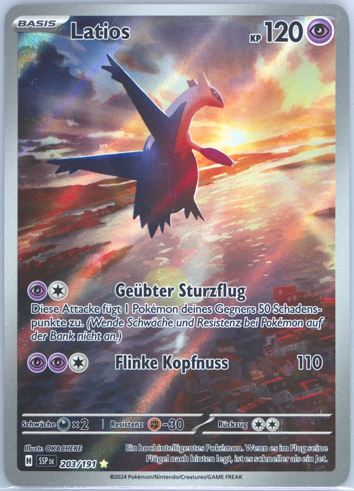 Latios Illustration Rare (203) 2024 Pokemon German Ssp de-Surging Sparks