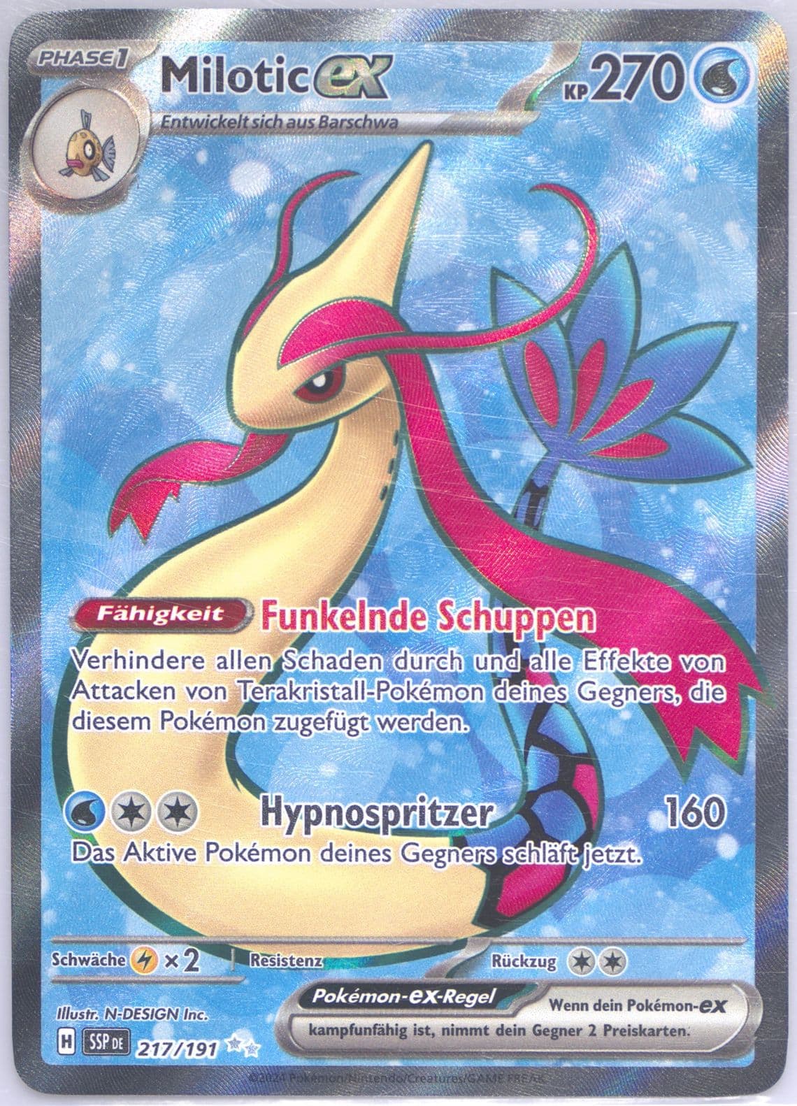 Milotic EX Ultra Rare (217) 2024 Pokemon German Ssp de-Surging Sparks