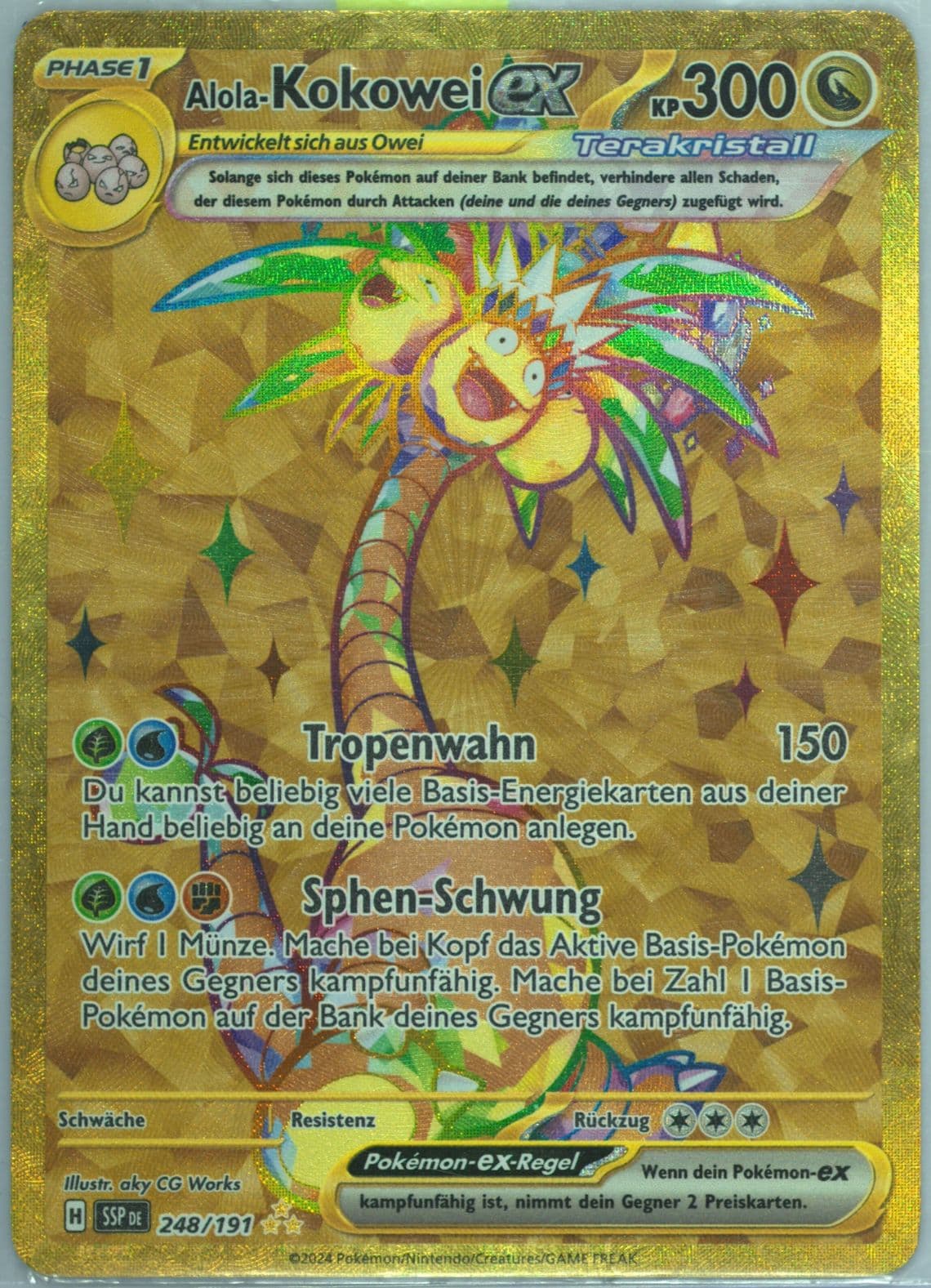Alolan Exeggutor EX Hyper Rare (248) 2024 Pokemon German Ssp de-Surging Sparks