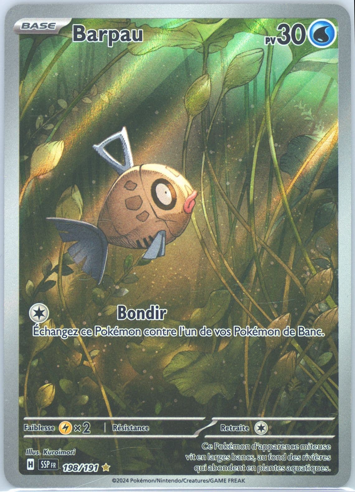 Feebas Illustration Rare (198) 2024 Pokemon French Ssp FR-Surging Sparks