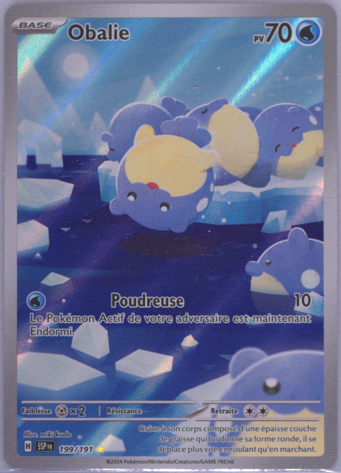 Spheal Illustration Rare (199) 2024 Pokemon French Ssp FR-Surging Sparks