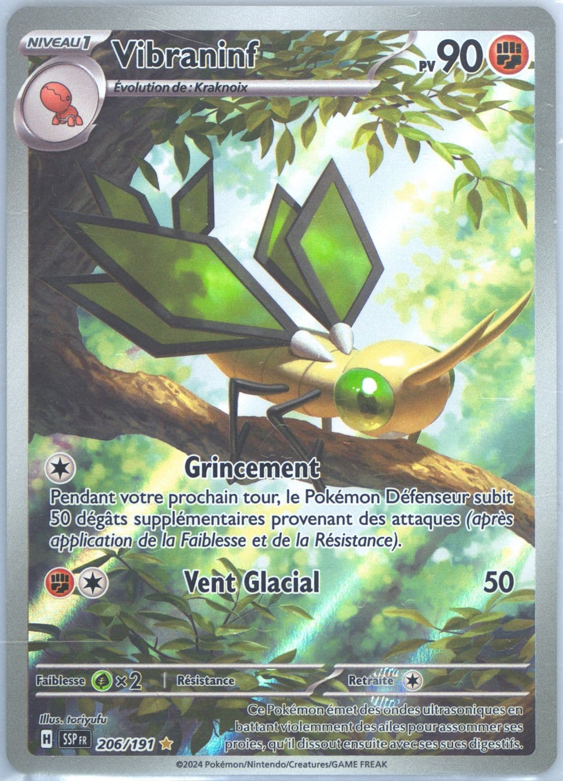Vibrava Illustration Rare (206) 2024 Pokemon French Ssp FR-Surging Sparks