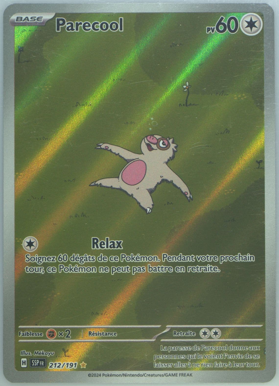 Slakoth Illustration Rare (212) 2024 Pokemon French Ssp FR-Surging Sparks