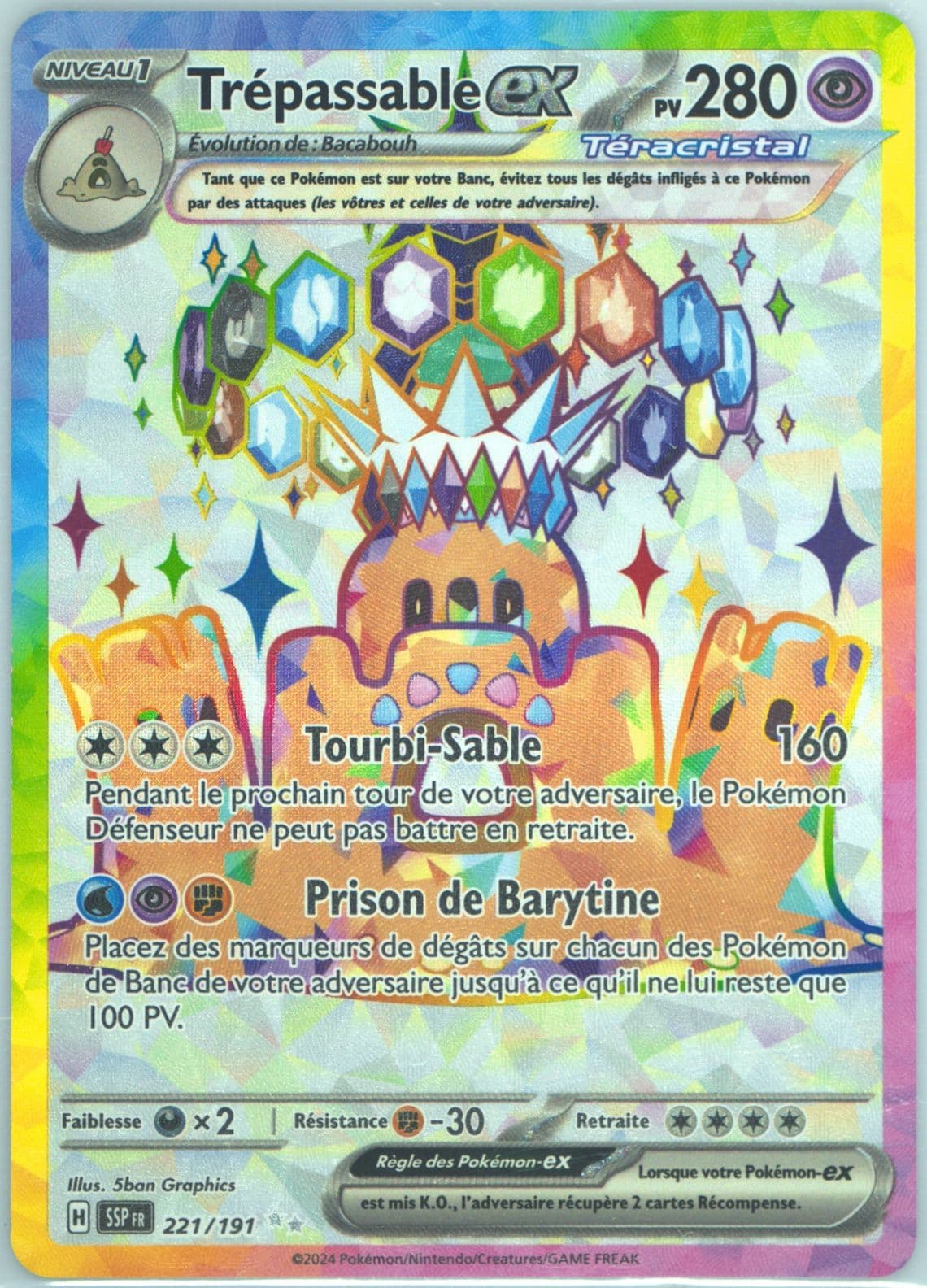 Palossand EX Ultra Rare (221) 2024 Pokemon French Ssp FR-Surging Sparks