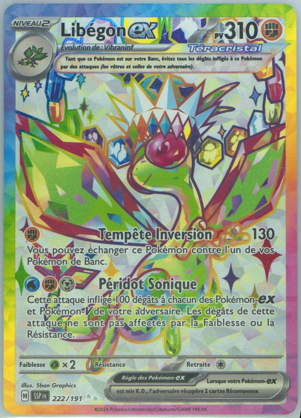Flygon EX Ultra Rare (222) 2024 Pokemon French Ssp FR-Surging Sparks