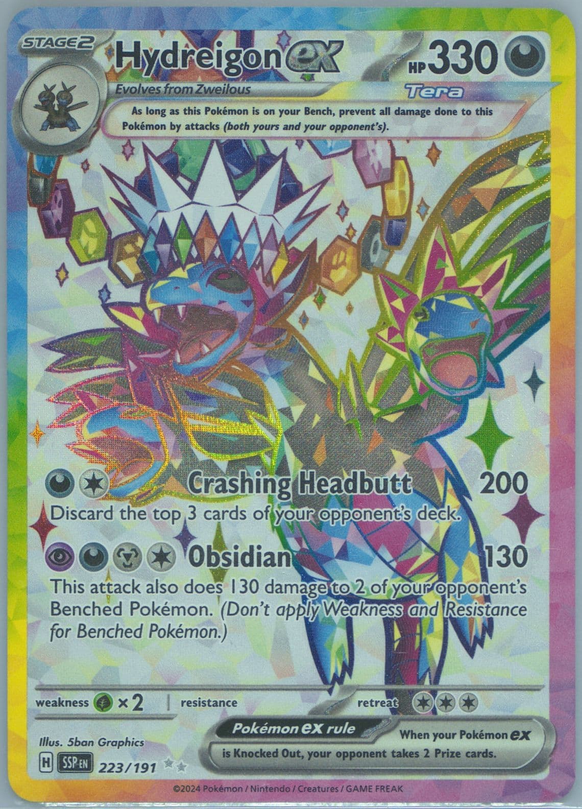 Hydreigon EX Ultra Rare (223) 2024 Pokemon French Ssp FR-Surging Sparks