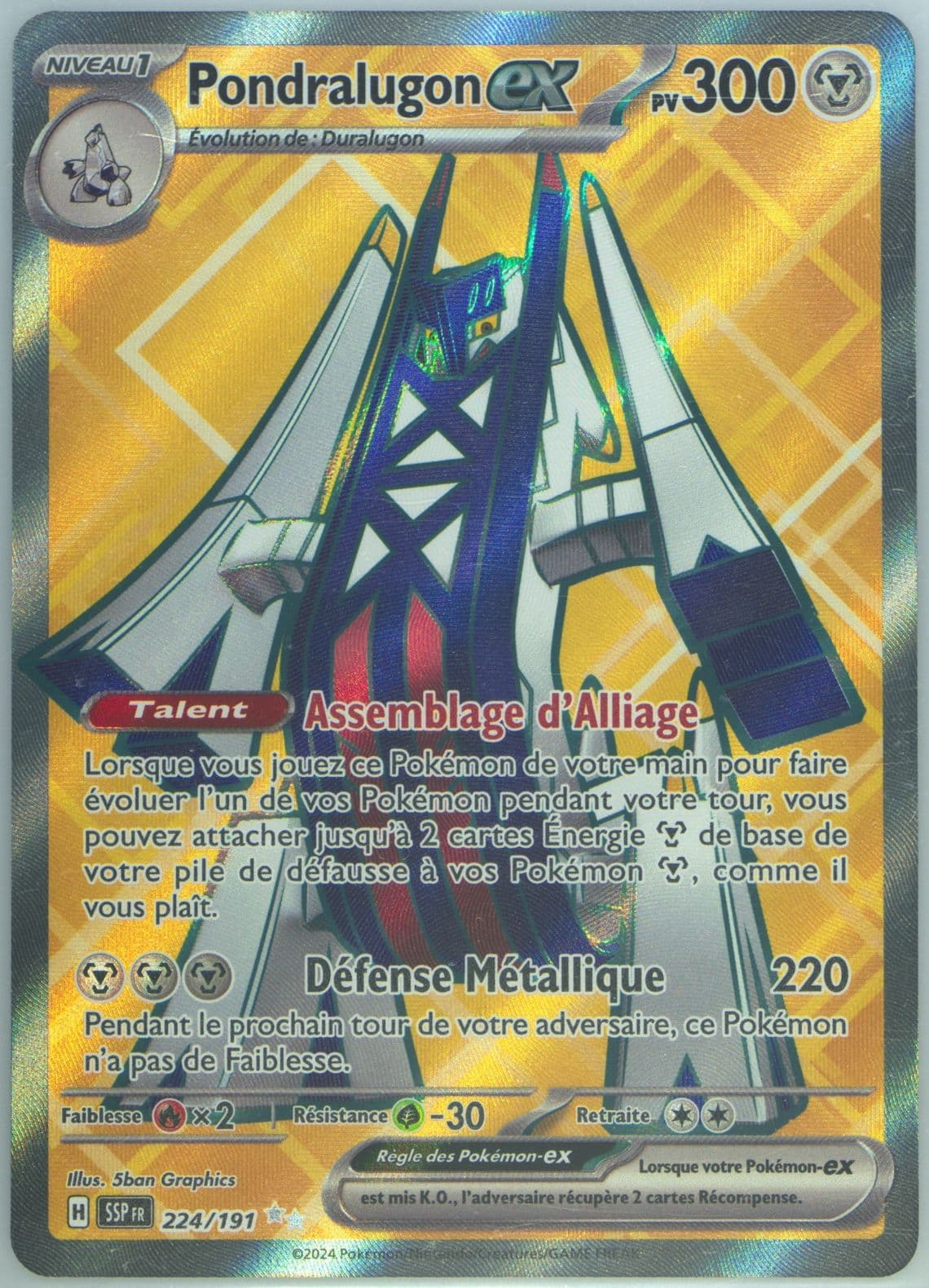Archaludon EX Ultra Rare (224) 2024 Pokemon French Ssp FR-Surging Sparks