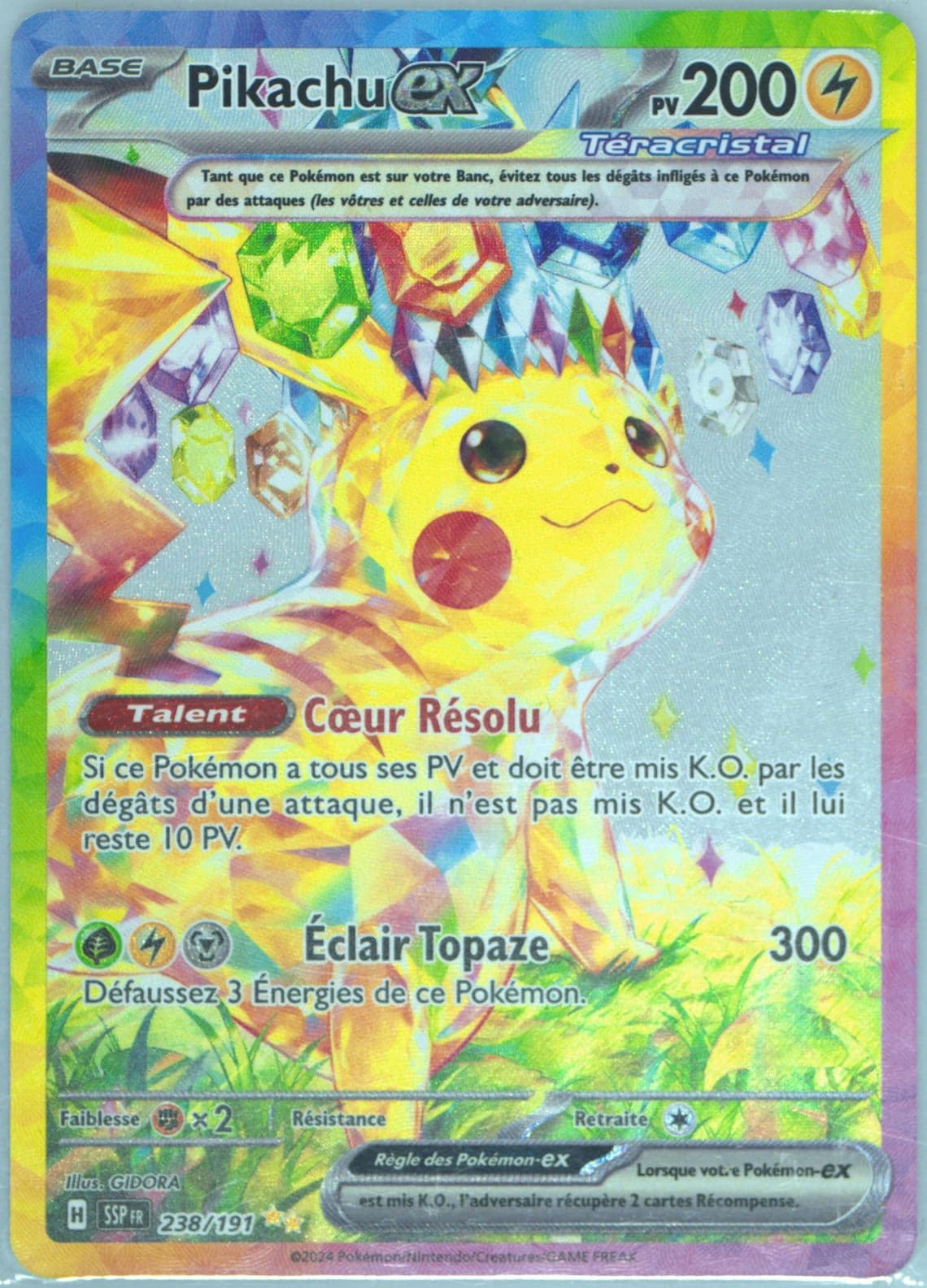 Pikachu EX Special Illustration Rare (238) 2024 Pokemon French Ssp FR-Surging Sparks