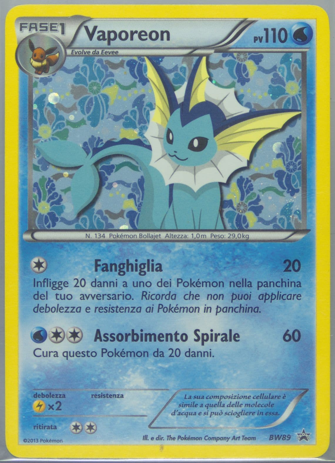 Vaporeon-Holo Sylveon Collection-Italian (BW89) 2013 Pokemon Black & White Promo