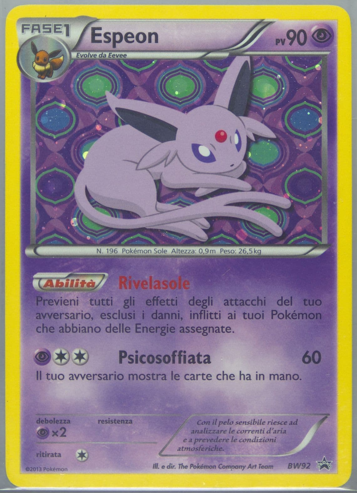 Espeon-Holo Sylveon Collection-Italian (BW92) 2013 Pokemon Black & White Promo