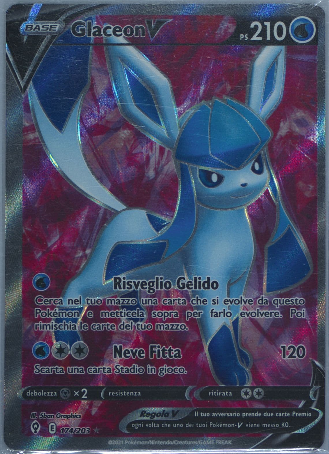 Full Art/Glaceon V Italian (174) 2021 Pokemon Sword & Shield Evolving Skies
