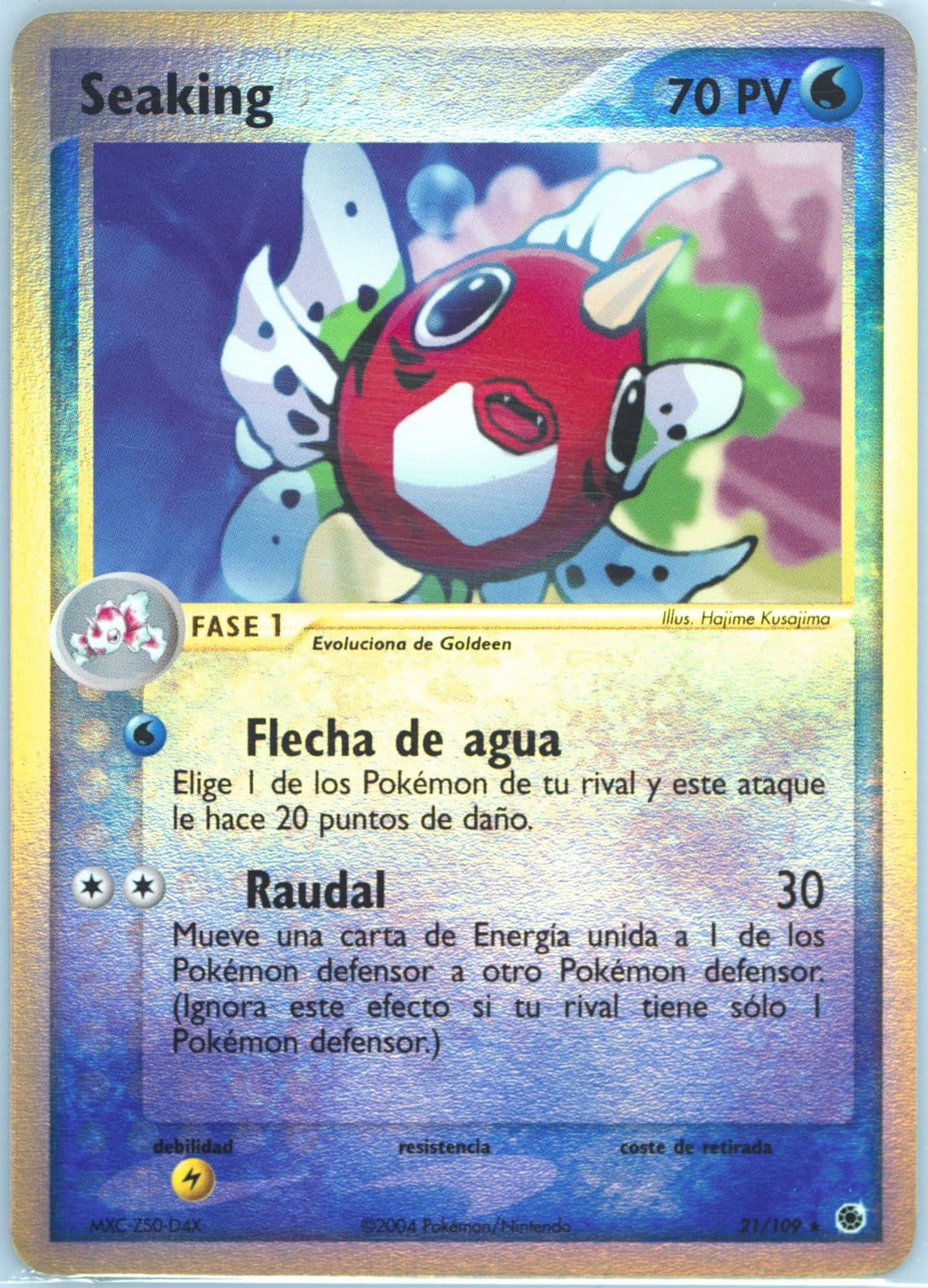 Seaking-Reverse Foil (21) 2004 Pokemon Spanish EX Ruby & Sapphire