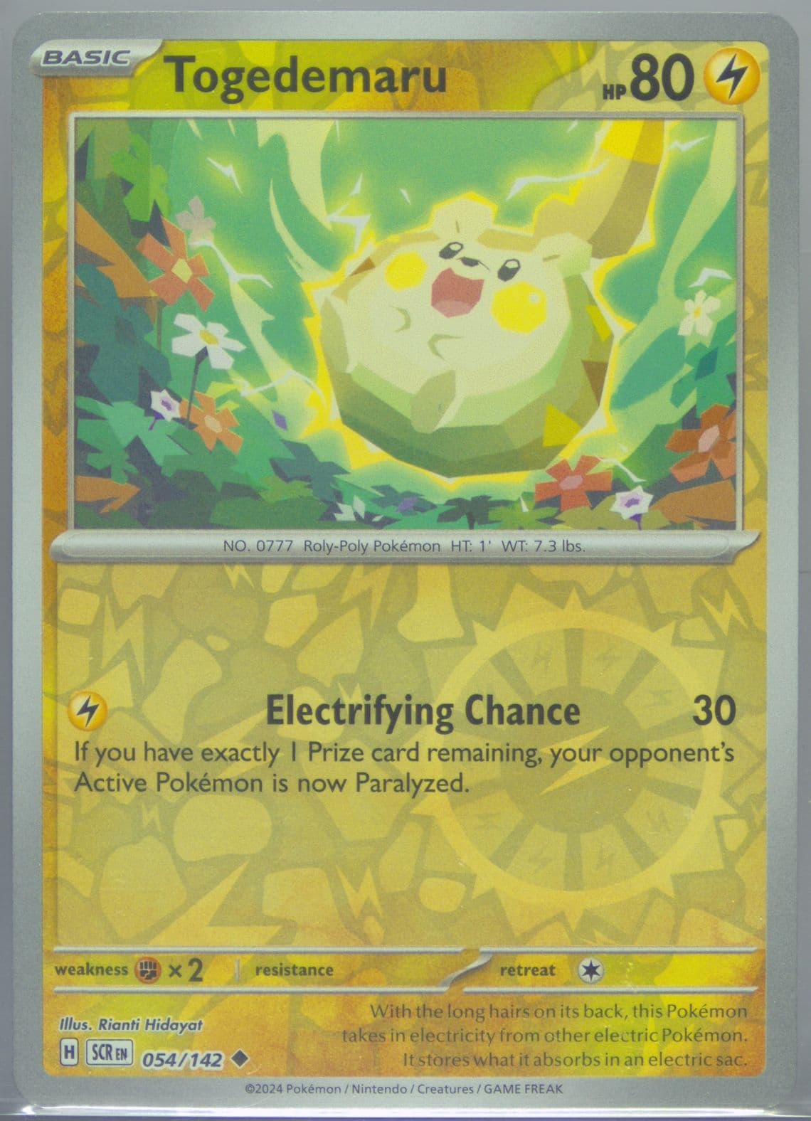 Togedemaru Reverse Holo (054) 2024 Pokemon Scr EN-Stellar Crown