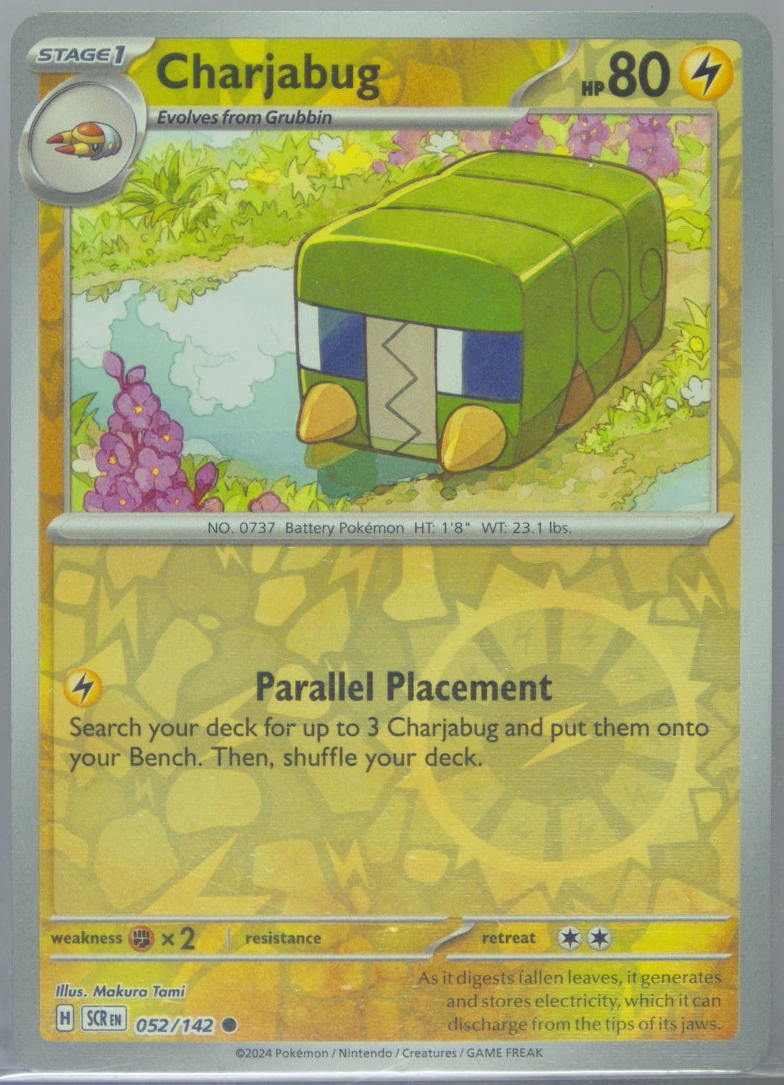 Charjabug Reverse Holo (052) 2024 Pokemon Scr EN-Stellar Crown