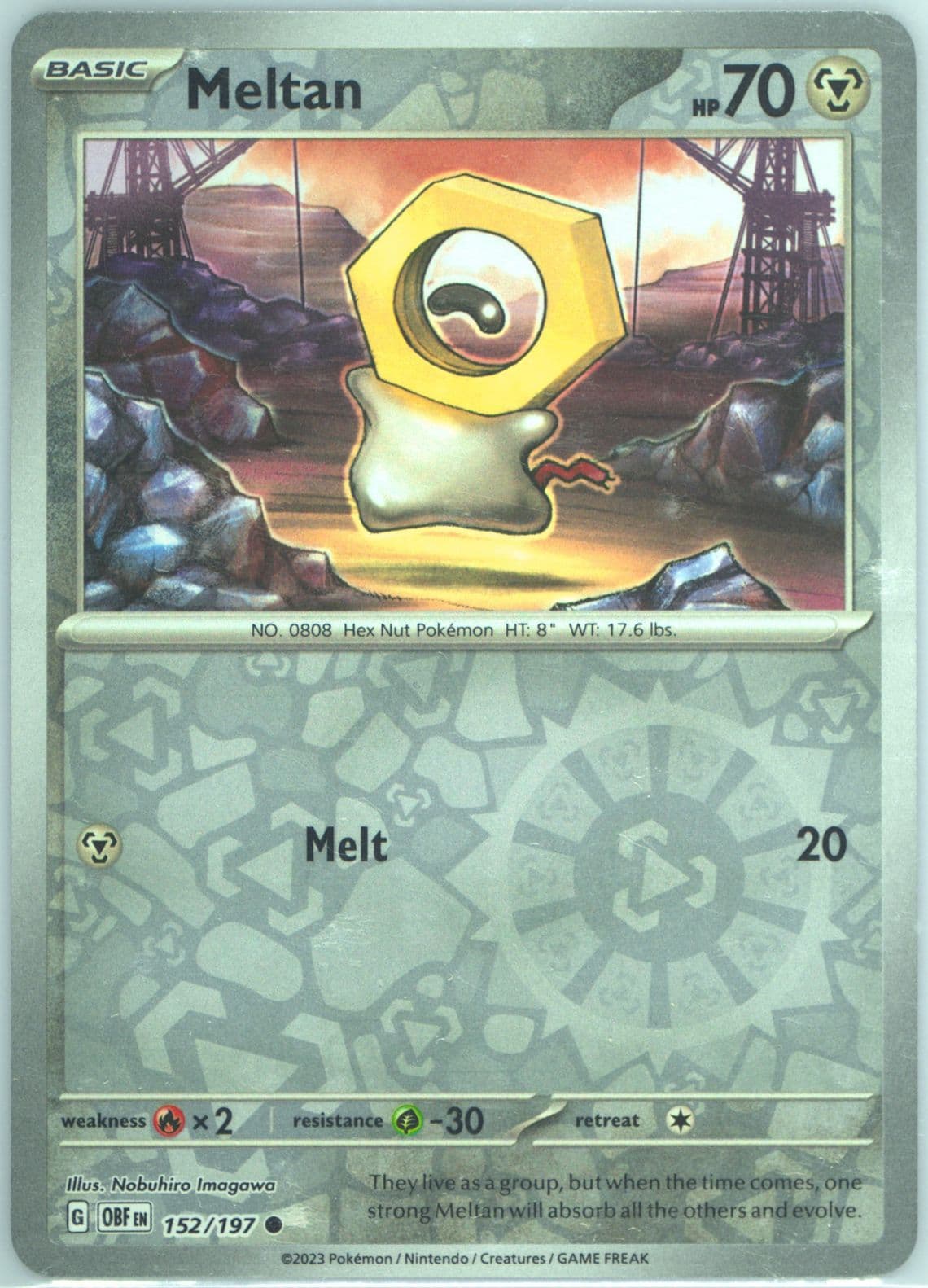Meltan Reverse Holo (152) 2023 Pokemon Obf EN-Obsidian Flames