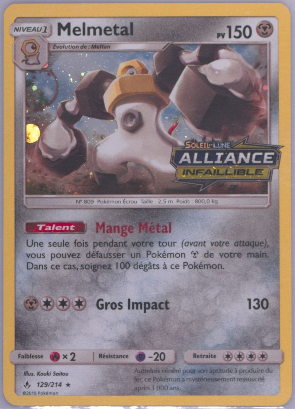 Melmetal-Holo Cosmos Exclusive-French (129) 2019 Pokemon Sun & Moon Unbroken Bonds