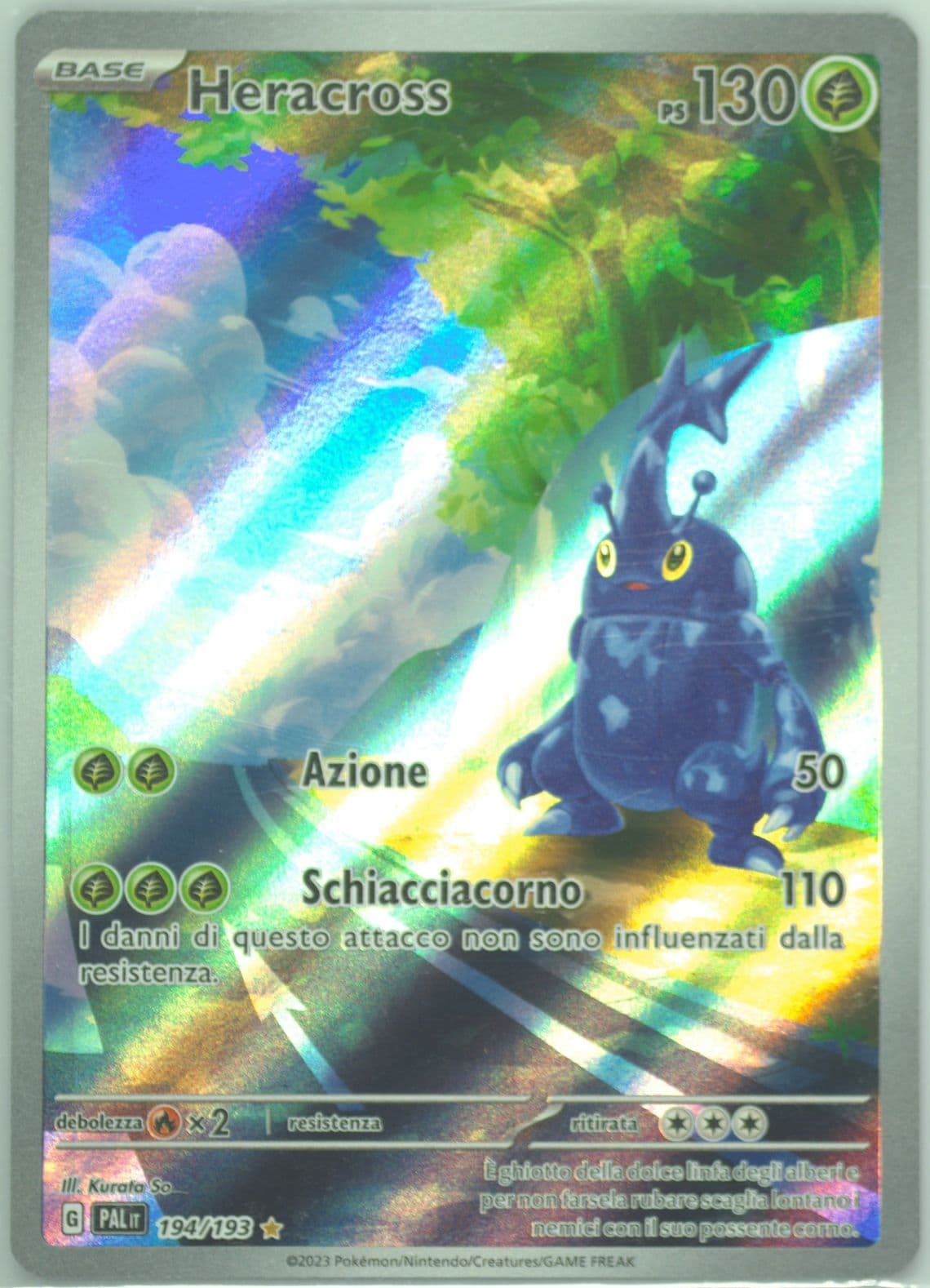 Heracross Illustration Rare (194) 2023 Pokemon Italian Pal It-Paldea Evolved