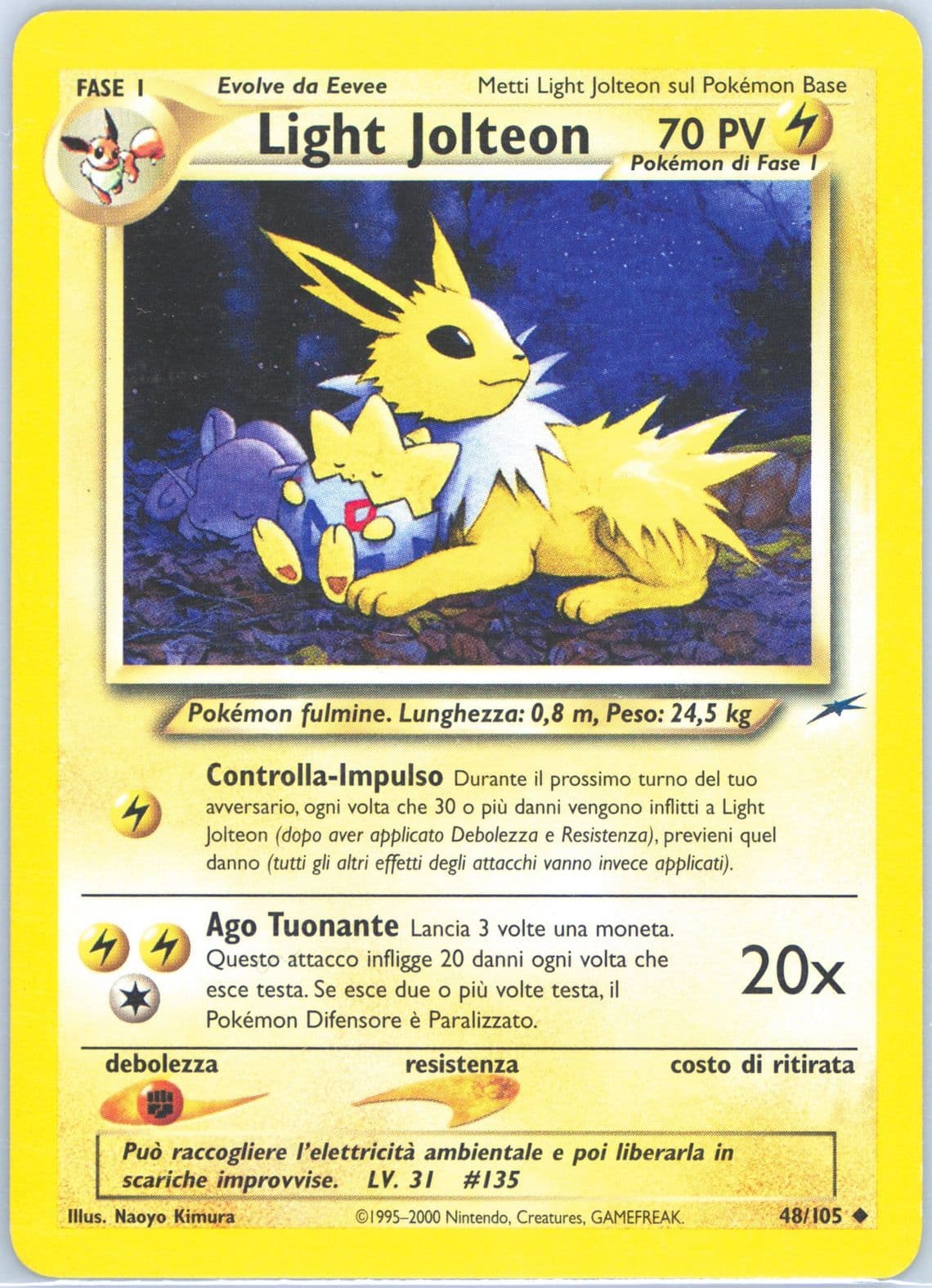 Light Jolteon Italian (48) 2002 Pokemon Neo Destiny