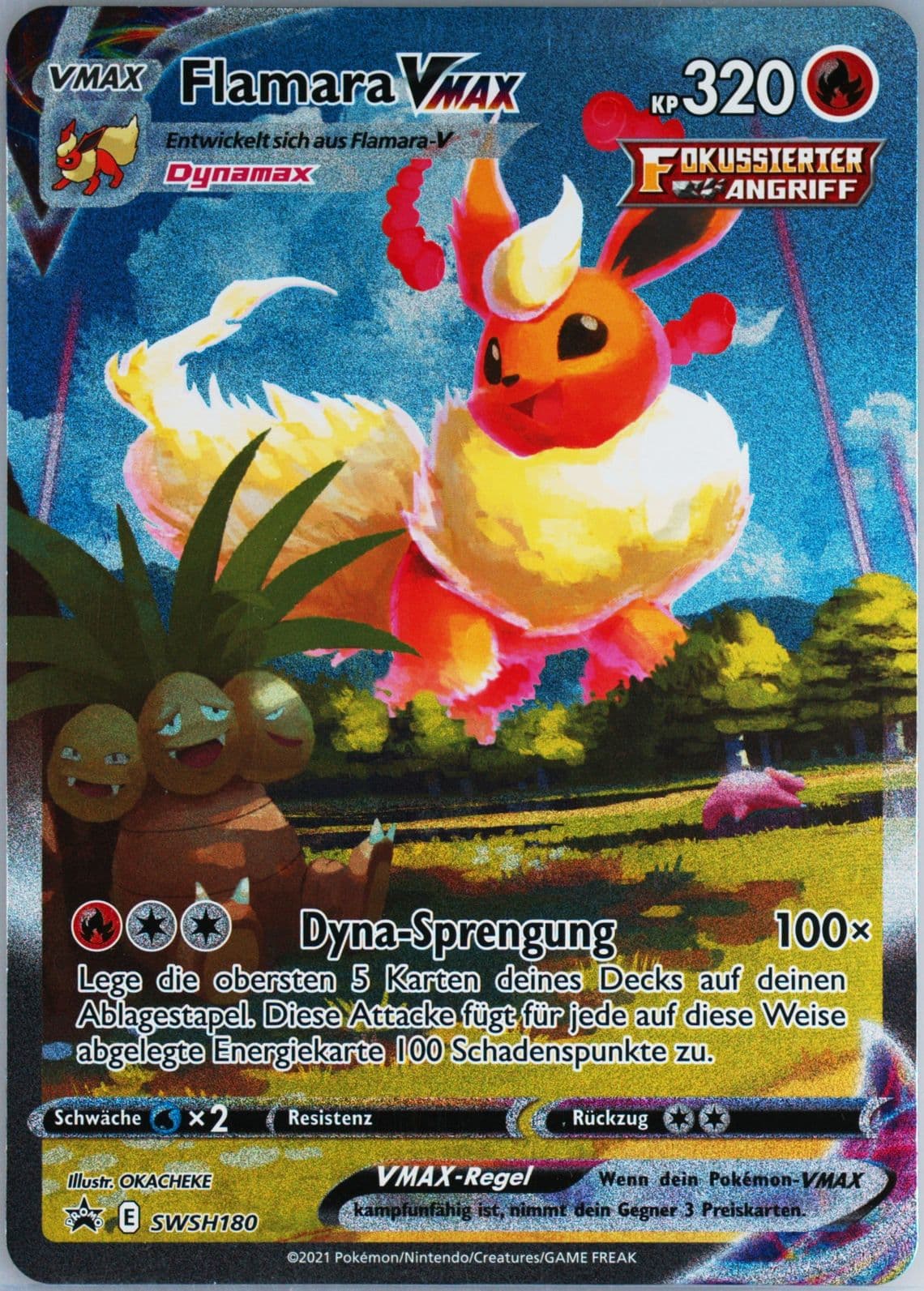 Full Art/Flamara Vmax Flareon Vmax Premium Collection-Jumbo-German (108) 2021 Pokemon Swsh Black Star Promo
