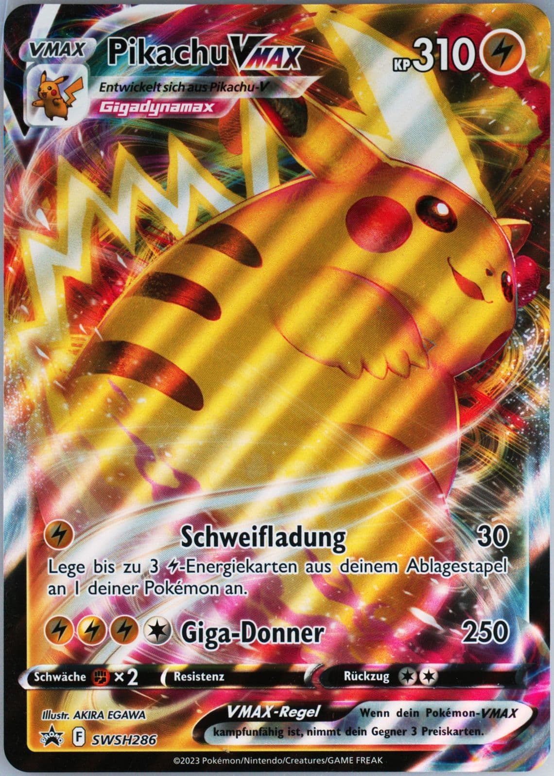 Full Art/Pikachu Vmax Crown Zenith Collections-Pikachu Vmax-Jumbo-German (286) 2023 Pokemon Swsh Black Star Promo