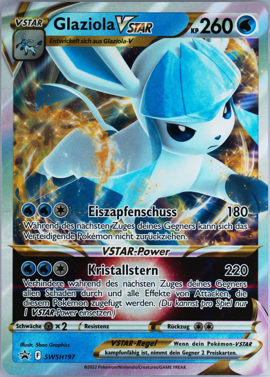 Glaziola Vstar Glaceon Vstar Special Collection-Jumbo-German (197) 2022 Pokemon Swsh Black Star Promo