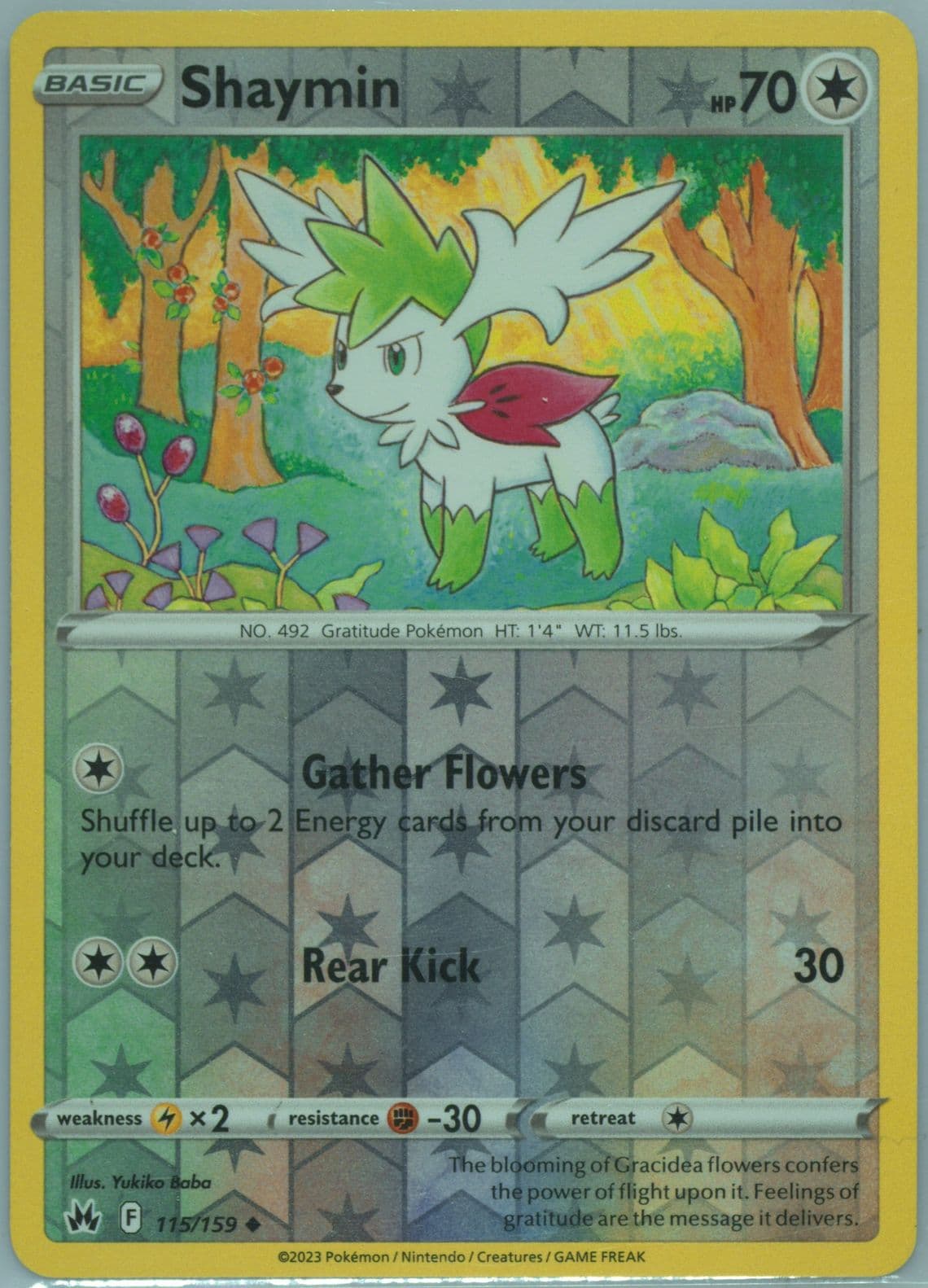 Shaymin-Reverse Foil (115) 2023 Pokemon Sword and Shield Crown Zenith