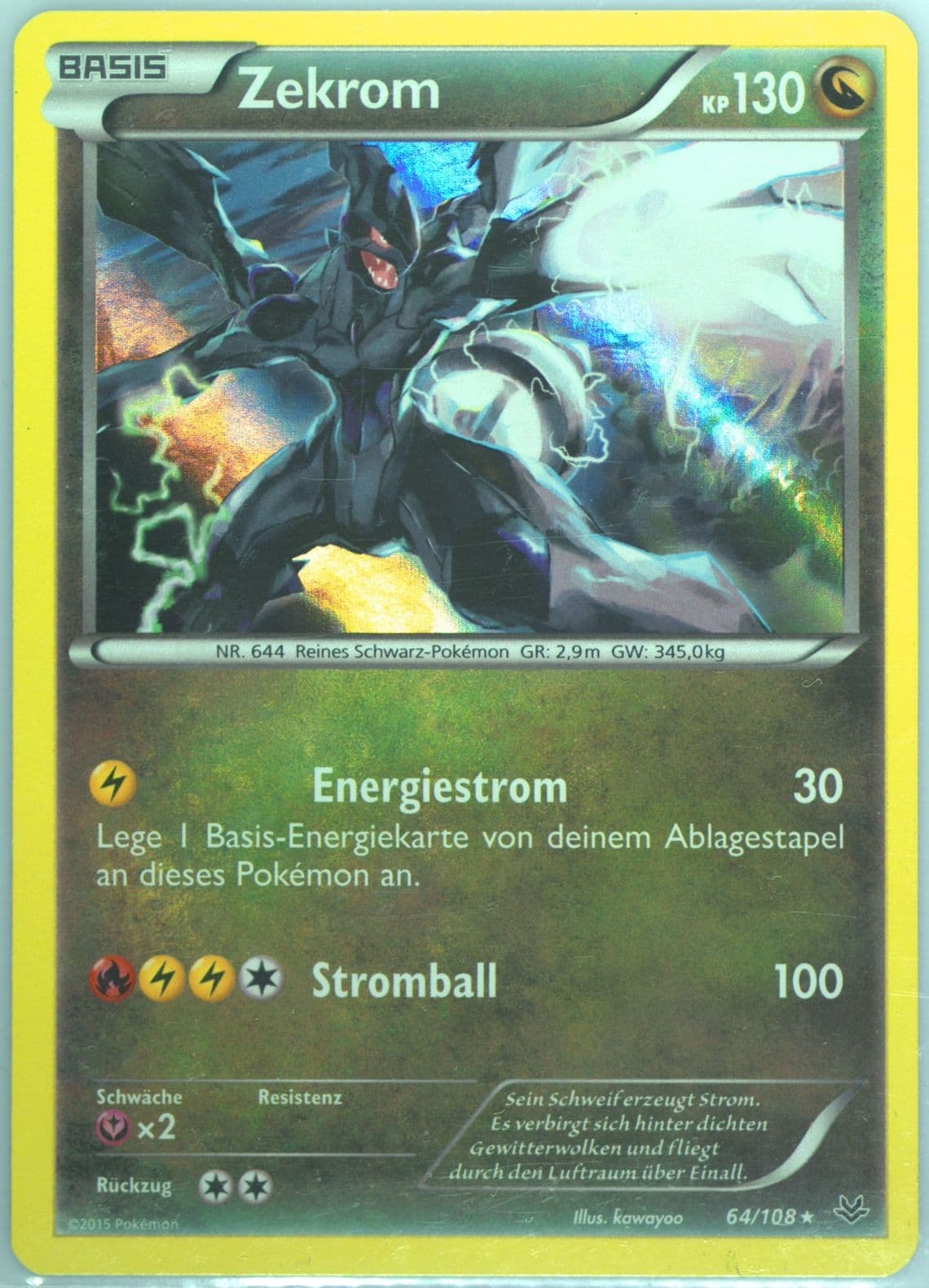 Zekrom-Holo German (64) 2015 Pokemon XY Roaring Skies