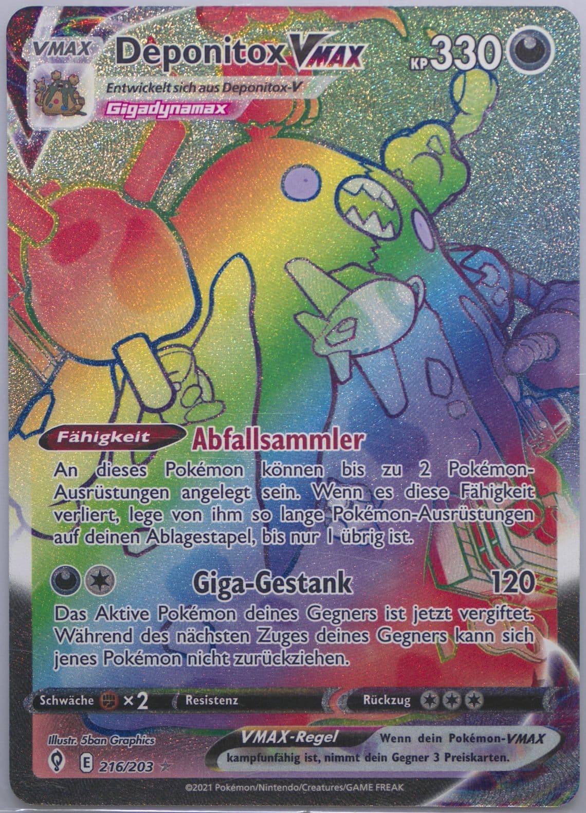 Full Art/Garbodor Vmax German-Secret (216) 2021 Pokemon Sword & Shield Evolving Skies
