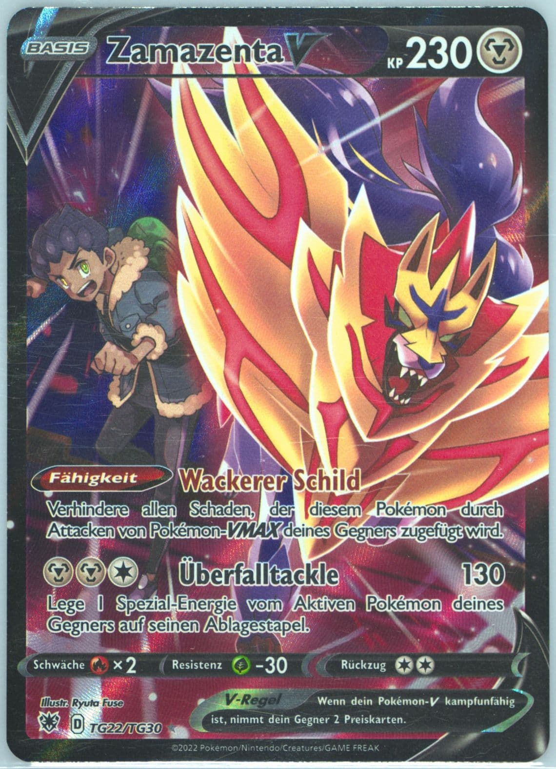 Full Art/Zamazenta V German (TG22) 2022 Pokemon Sword & Shield Astral Radiance