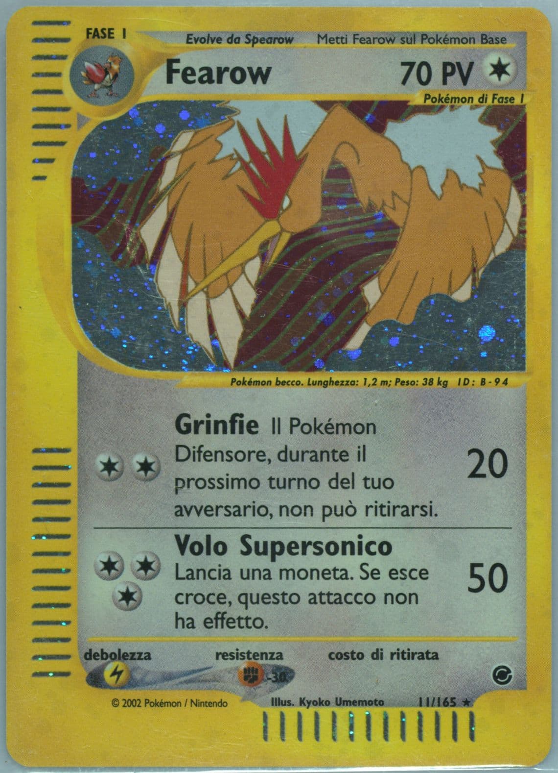 Fearow-Holo Italian (11) 2002 Pokemon Expedition