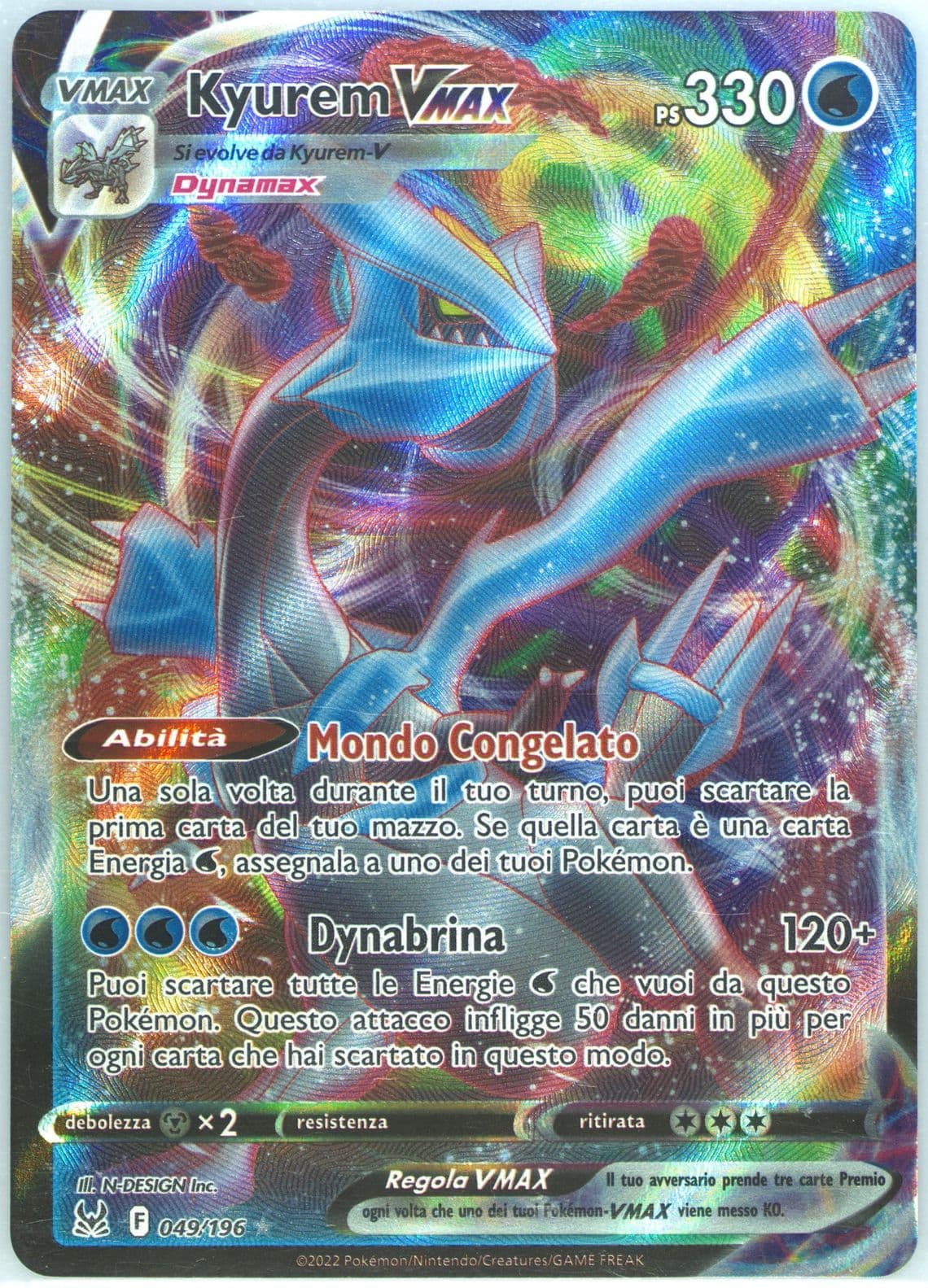 Full Art/Kyurem Vmax Italian (049) 2022 Pokemon Sword & Shield Lost Origin