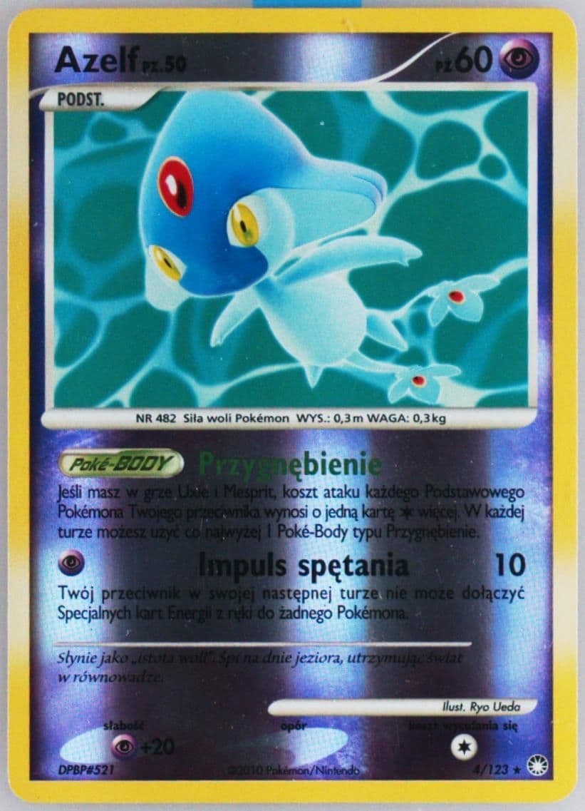Azelf-Reverse Foil (4) 2012 Pokemon Polish Diamond & Pearl Mysterious Treasures