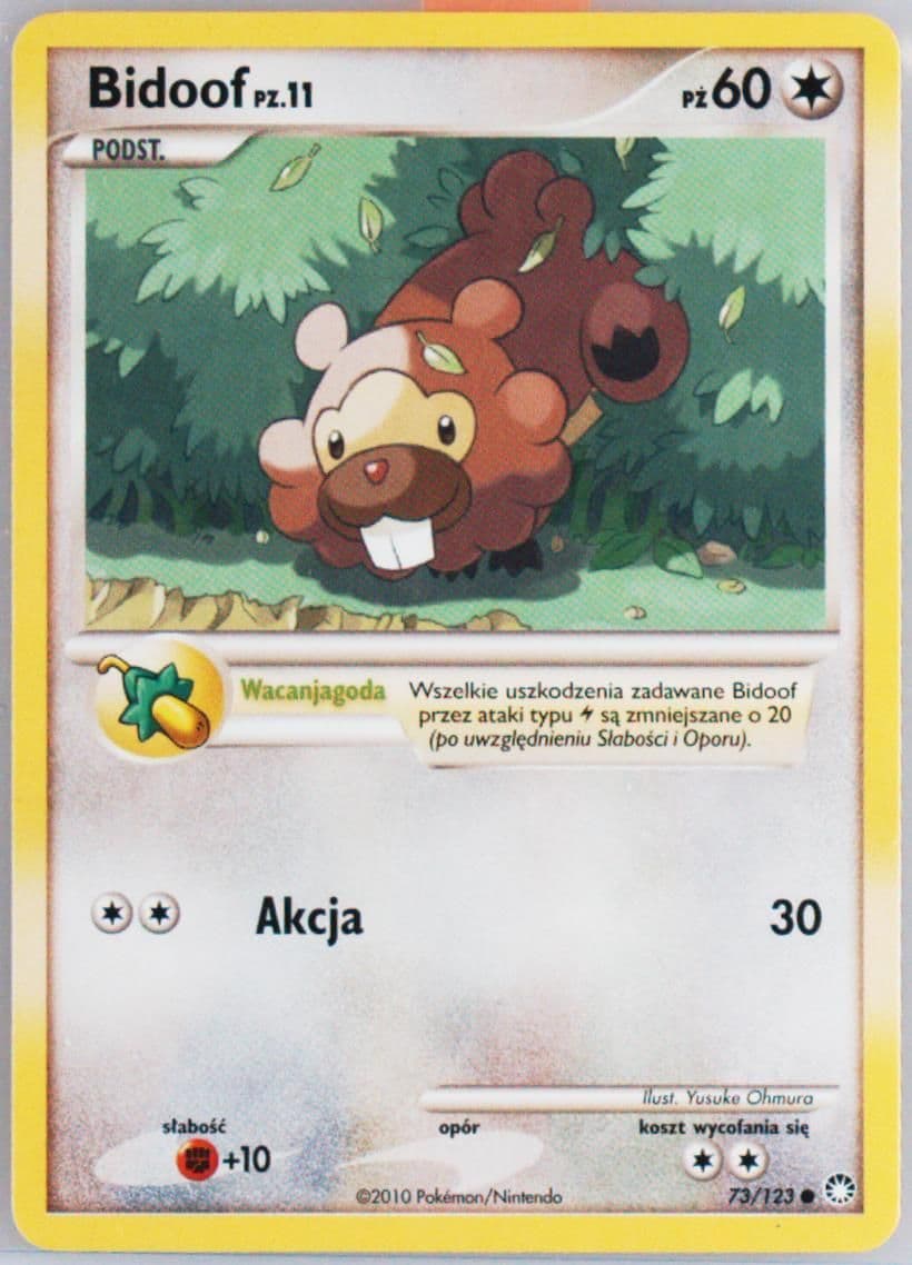 Bidoof (73) 2012 Pokemon Polish Diamond & Pearl Mysterious Treasures