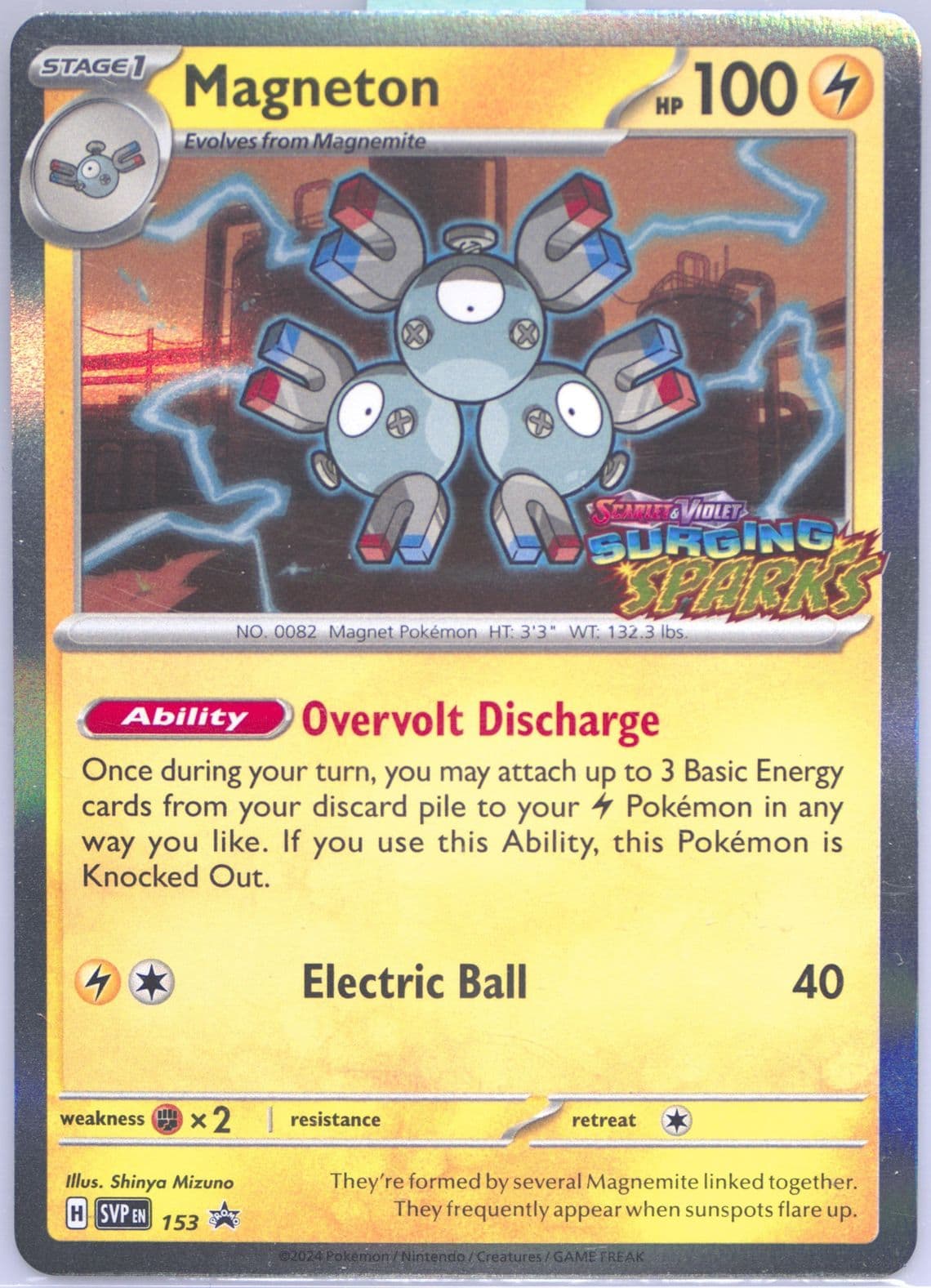 Magneton Surging Sparks Prerelease (153) 2024 Pokemon Svp EN-SV Black Star Promo