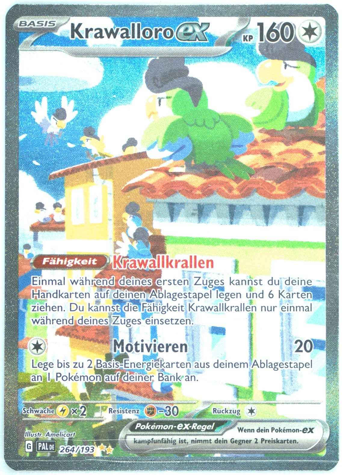 Squawkabilly EX Special Illustration Rare (264) 2023 Pokemon German Pal de-Paldea Evolved