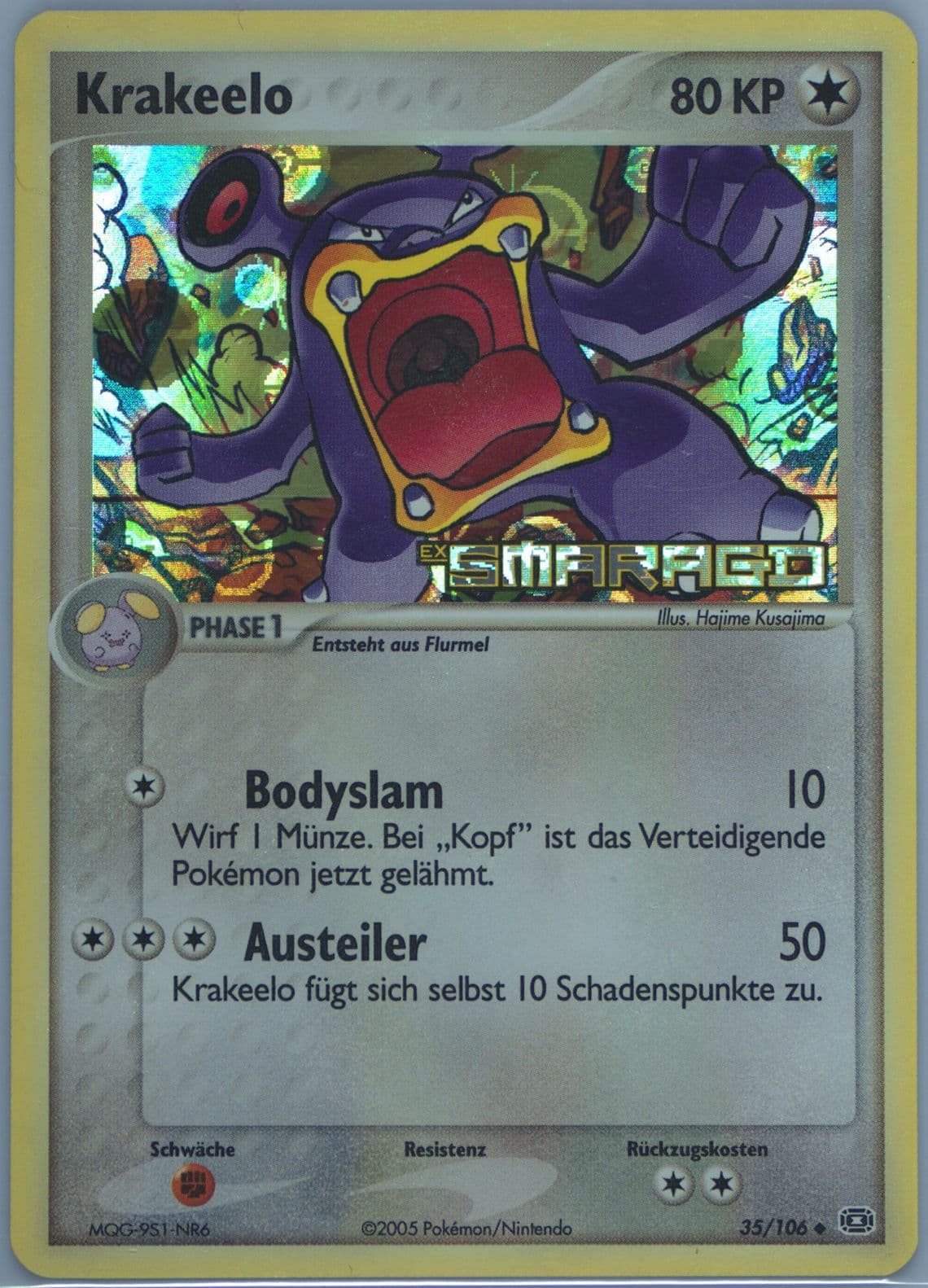 Krakeelo-Reverse Foil German (35) 2005 Pokemon EX Emerald