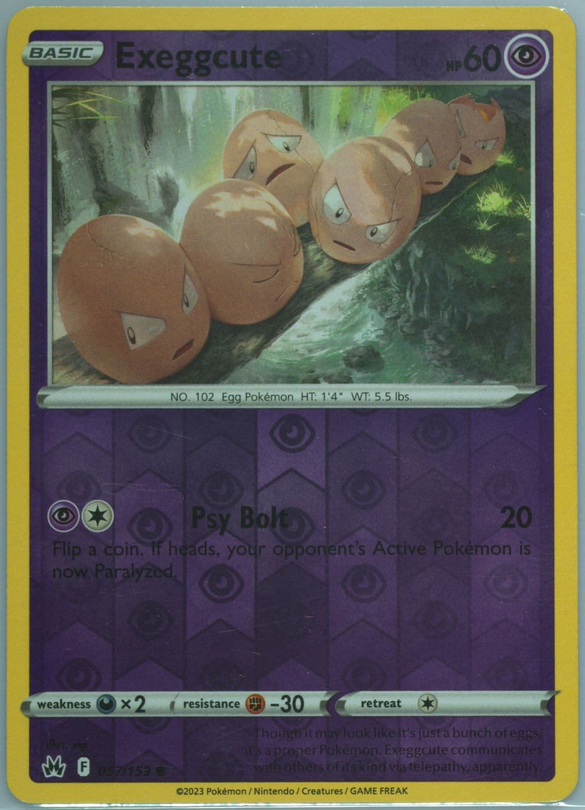 Exeggcute-Reverse Foil (057) 2023 Pokemon Sword and Shield Crown Zenith