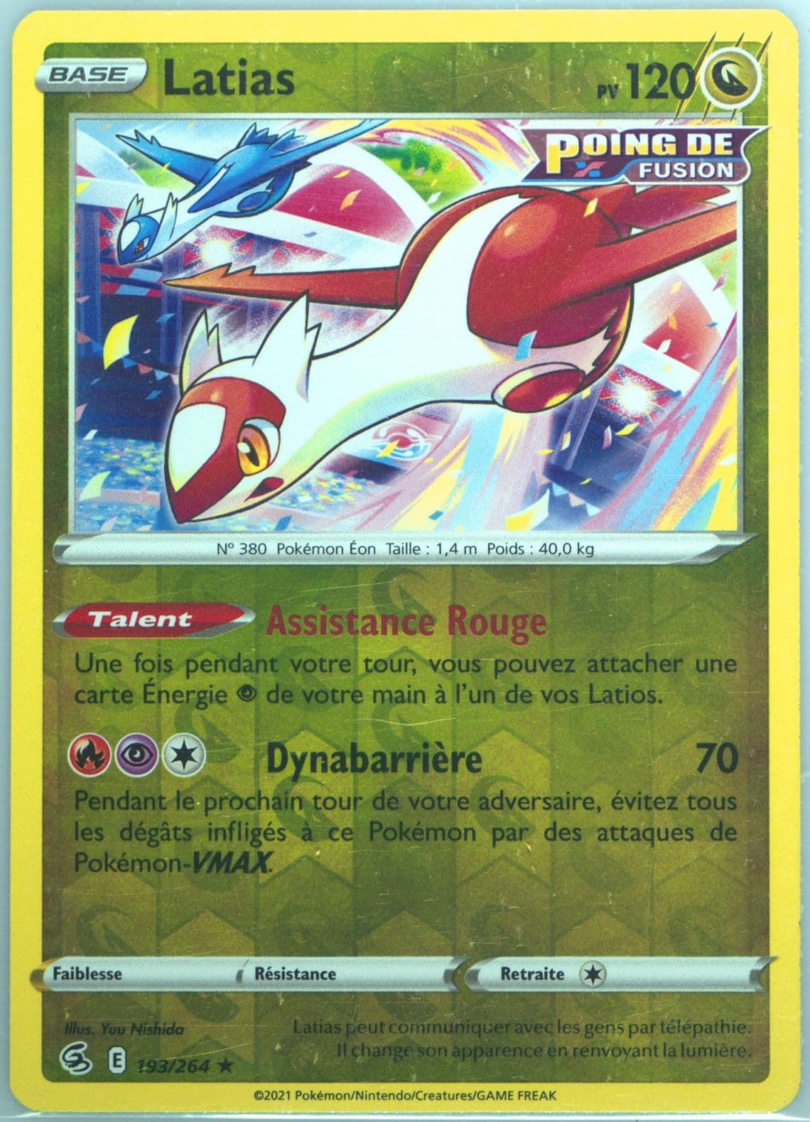 Latias-Reverse Foil French (193) 2021 Pokemon Sword & Shield Fusion Strike