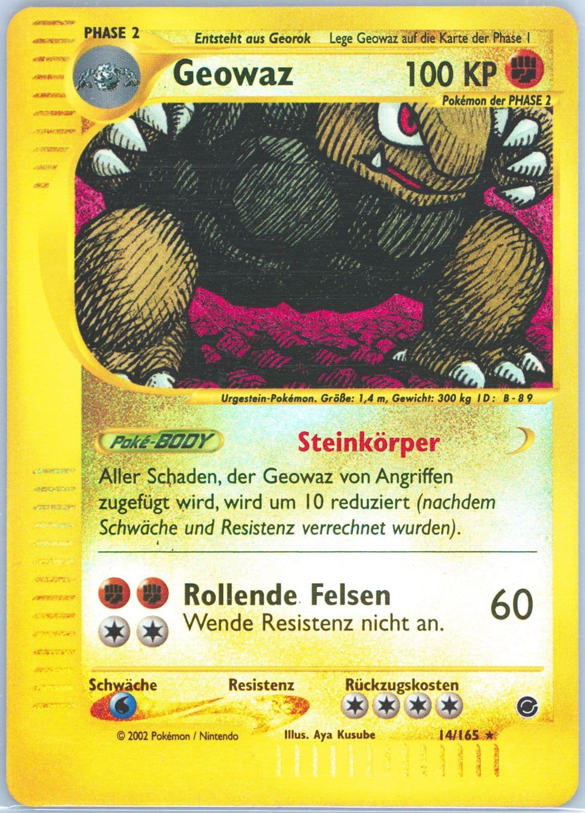 Geowaz-Reverse Foil German (14) 2002 Pokemon Expedition