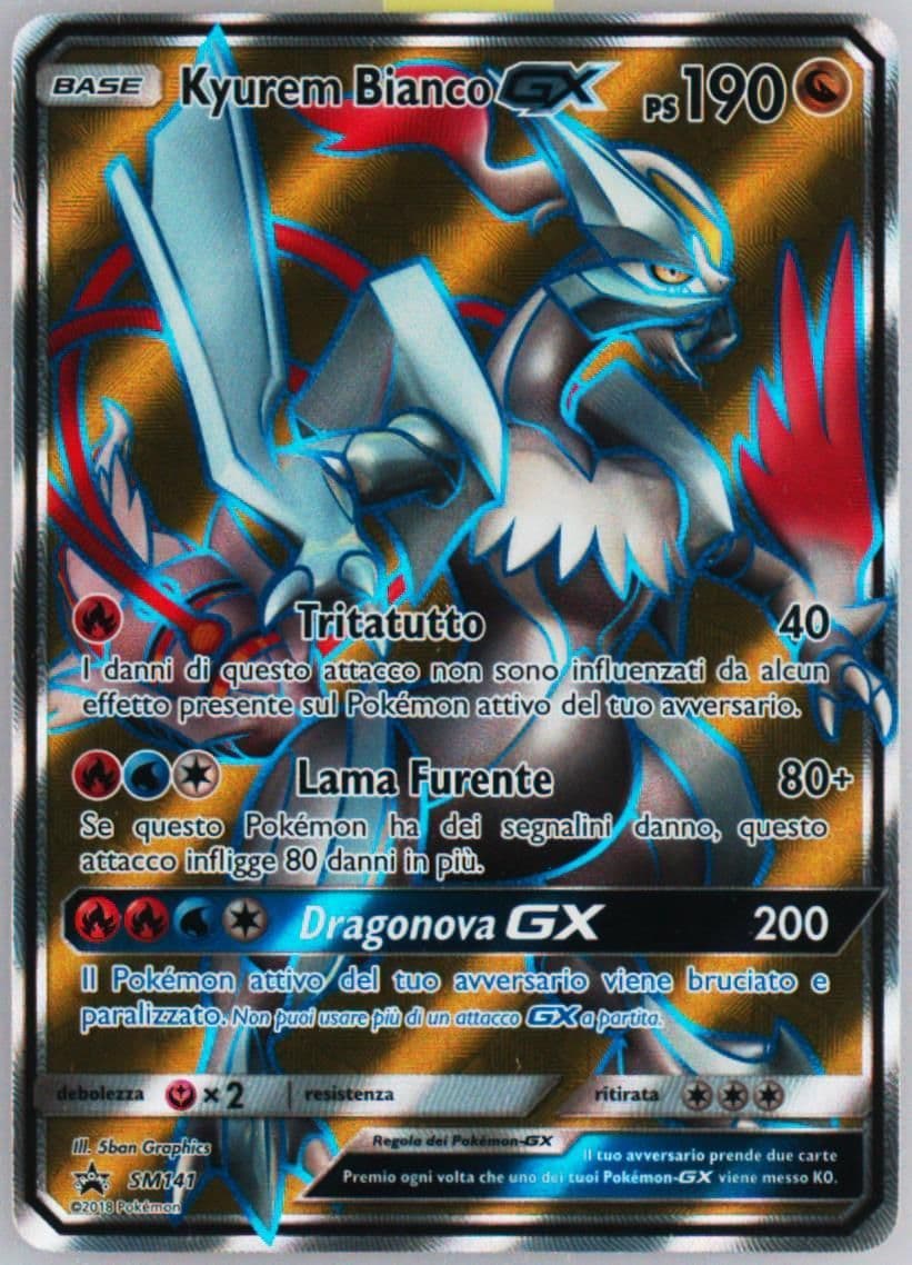 Full Art/Kyurem Bianco GX Dragon Majesty White Kyurem-GX Special Collection-Italian (SM141) 2018 Pokemon SM Black Star Promo