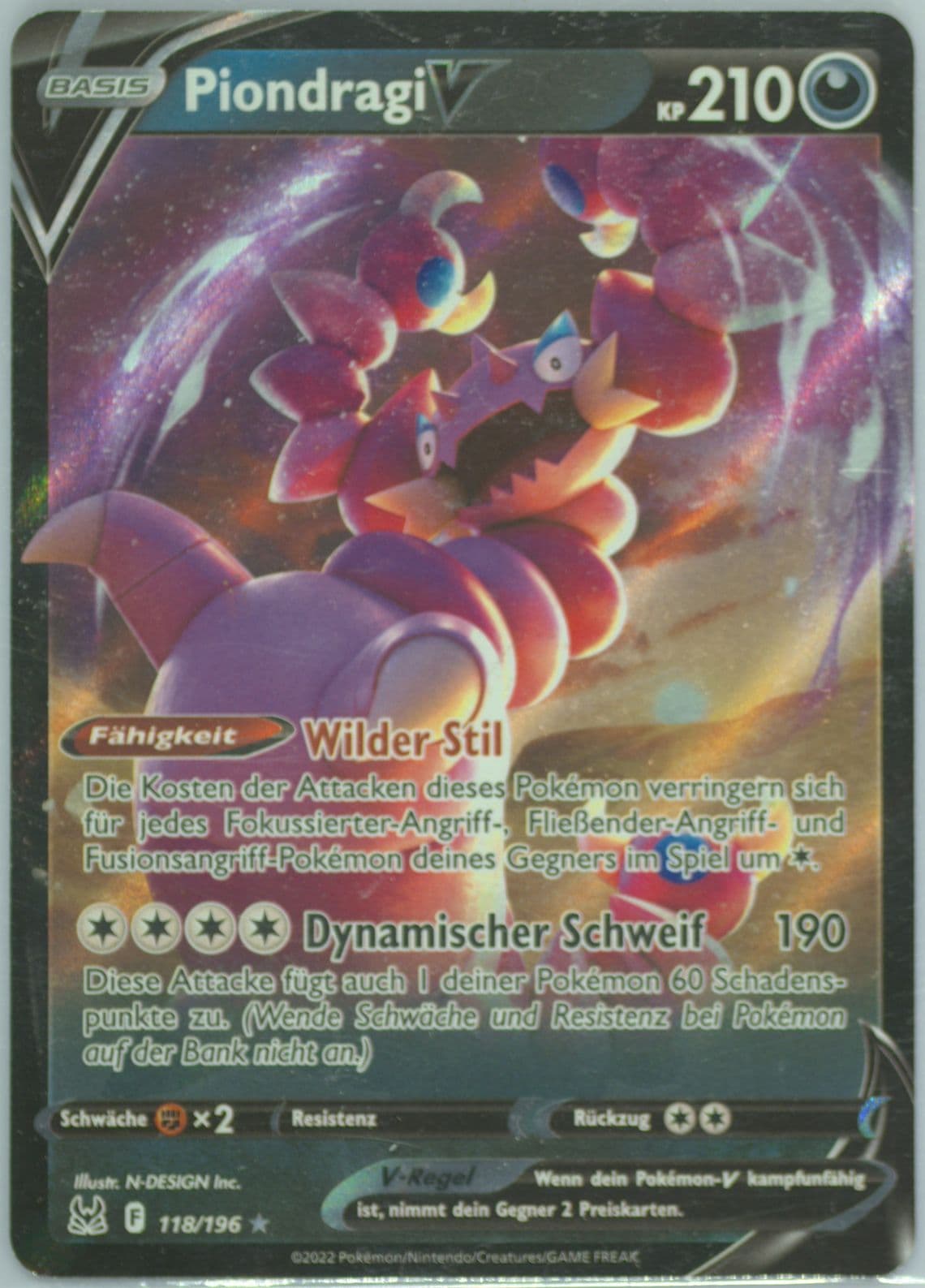 Piondragi V German (118) 2022 Pokemon Sword & Shield Lost Origin