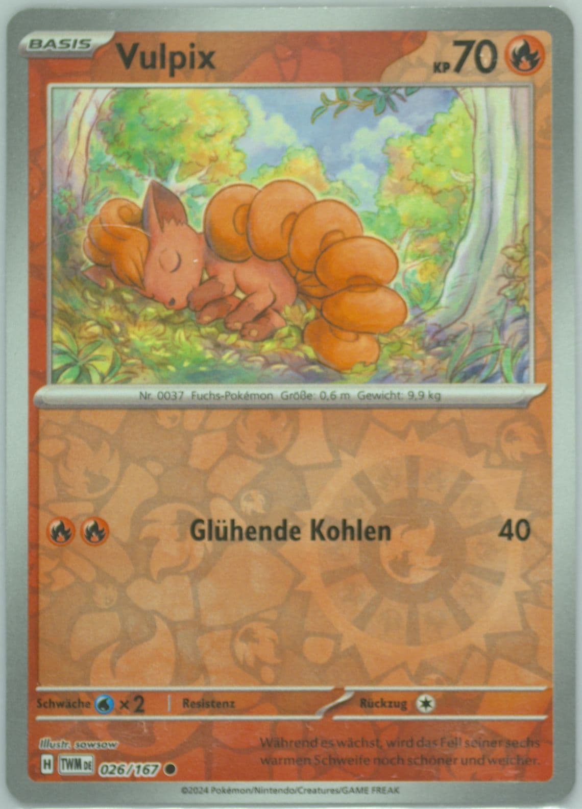 Vulpix Reverse Holo (026) 2024 Pokemon German Twm de-Twilight Masquerade