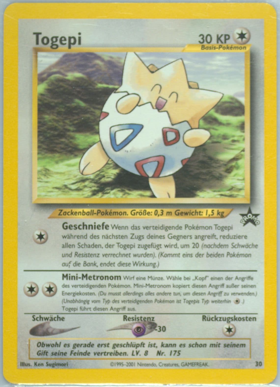 Togepi Pokemon League-German (30) 2001 Pokemon Promo Black Star