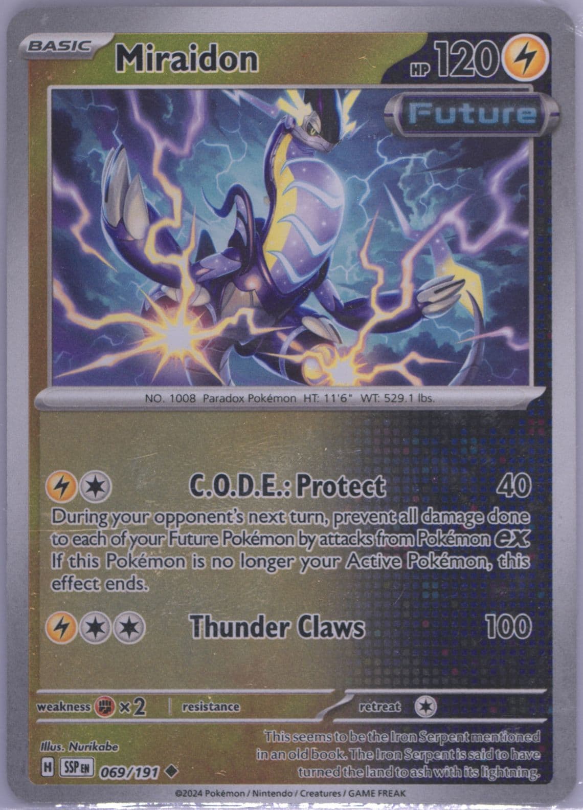 Miraidon Reverse Holo (069) 2024 Pokemon Ssp EN-Surging Sparks