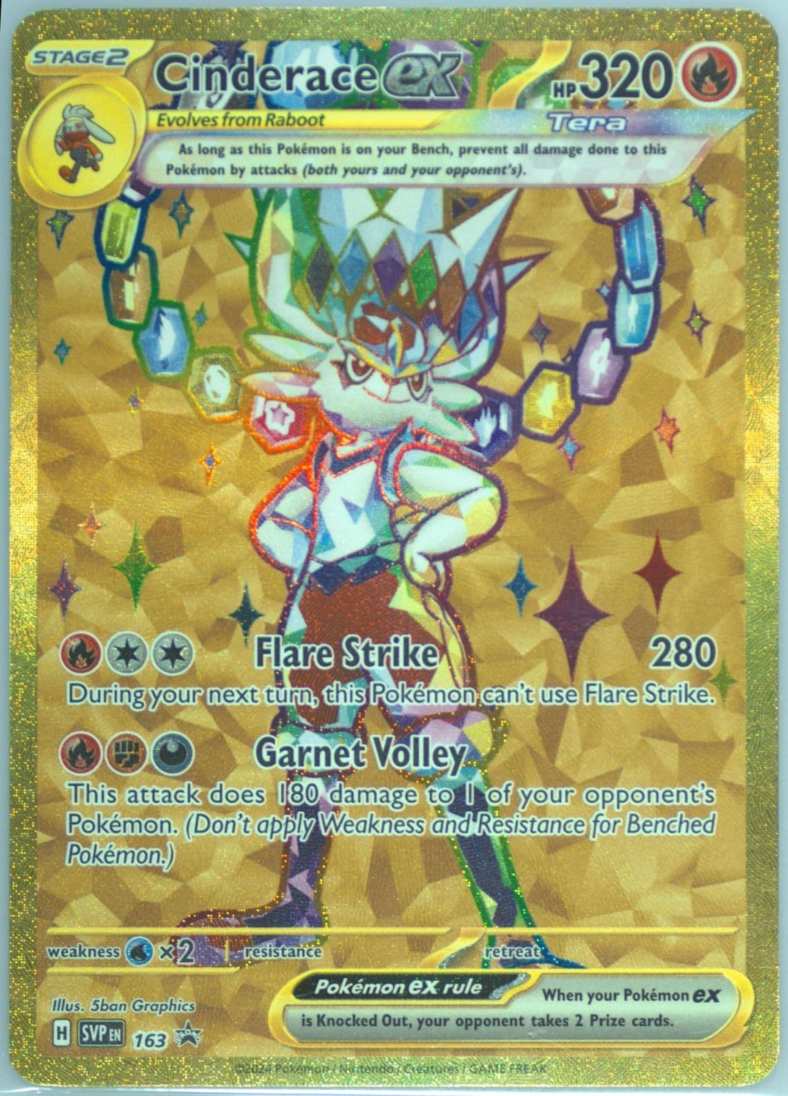 Cinderace EX Terapagos EX Ultra-Premium Collection (163) 2024 Pokemon Svp EN-SV Black Star Promo