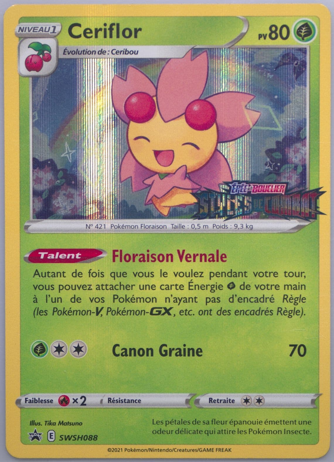 Ceriflor-Holo Prerelease-French (088) 2021 Pokemon Swsh Black Star Promo