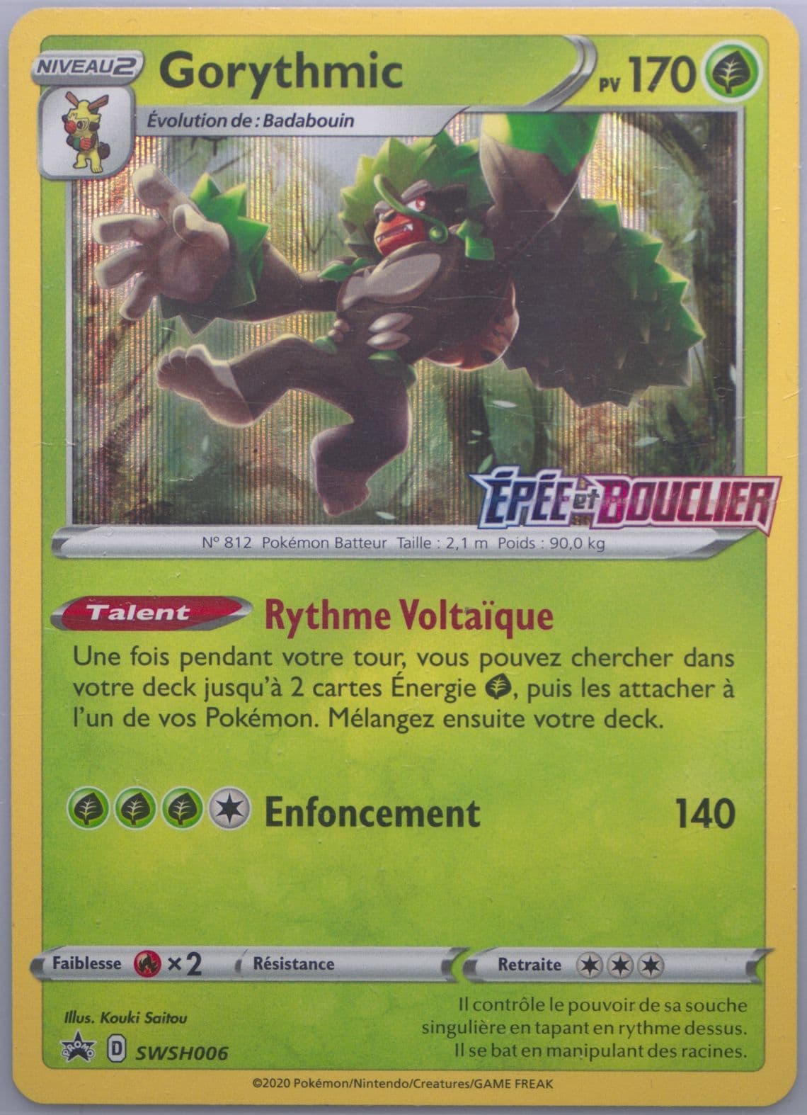 Gorythmic-Holo Prerelease-French (006) 2020 Pokemon Swsh Black Star Promo